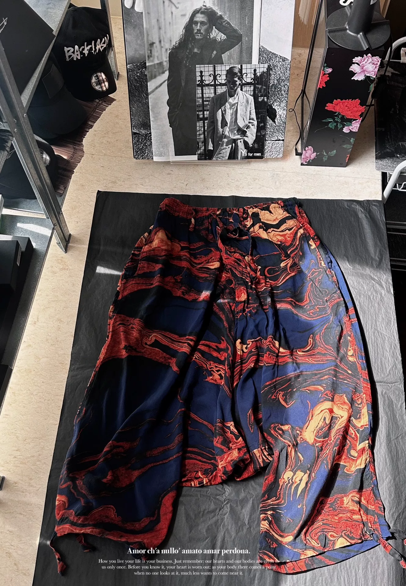 Yohji Yamamoto 15AW Paint Print Monk Pants — front