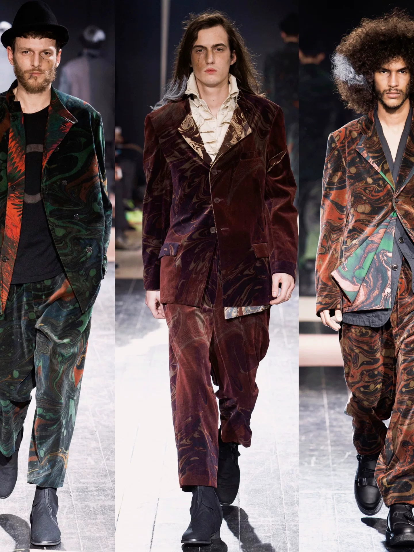 Yohji Yamamoto 15AW Paint Print Monk Pants — back