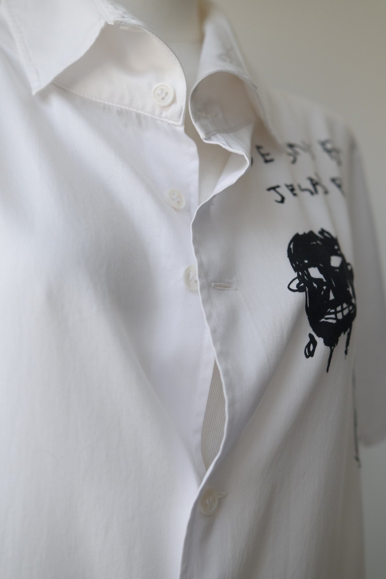 Yohji Yamamoto French Graffiti Cotton Shirt — label