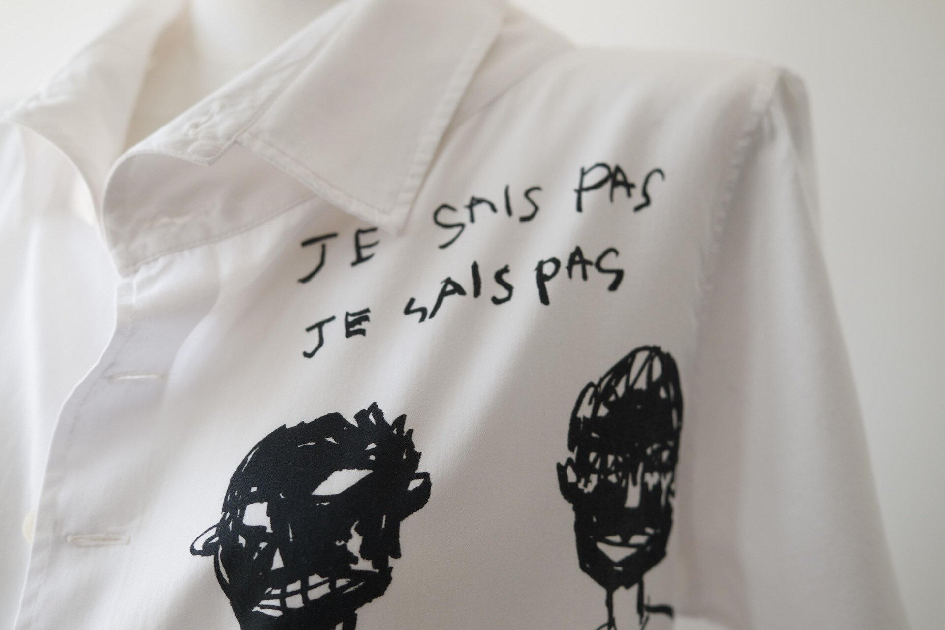 Yohji Yamamoto French Graffiti Cotton Shirt — detail
