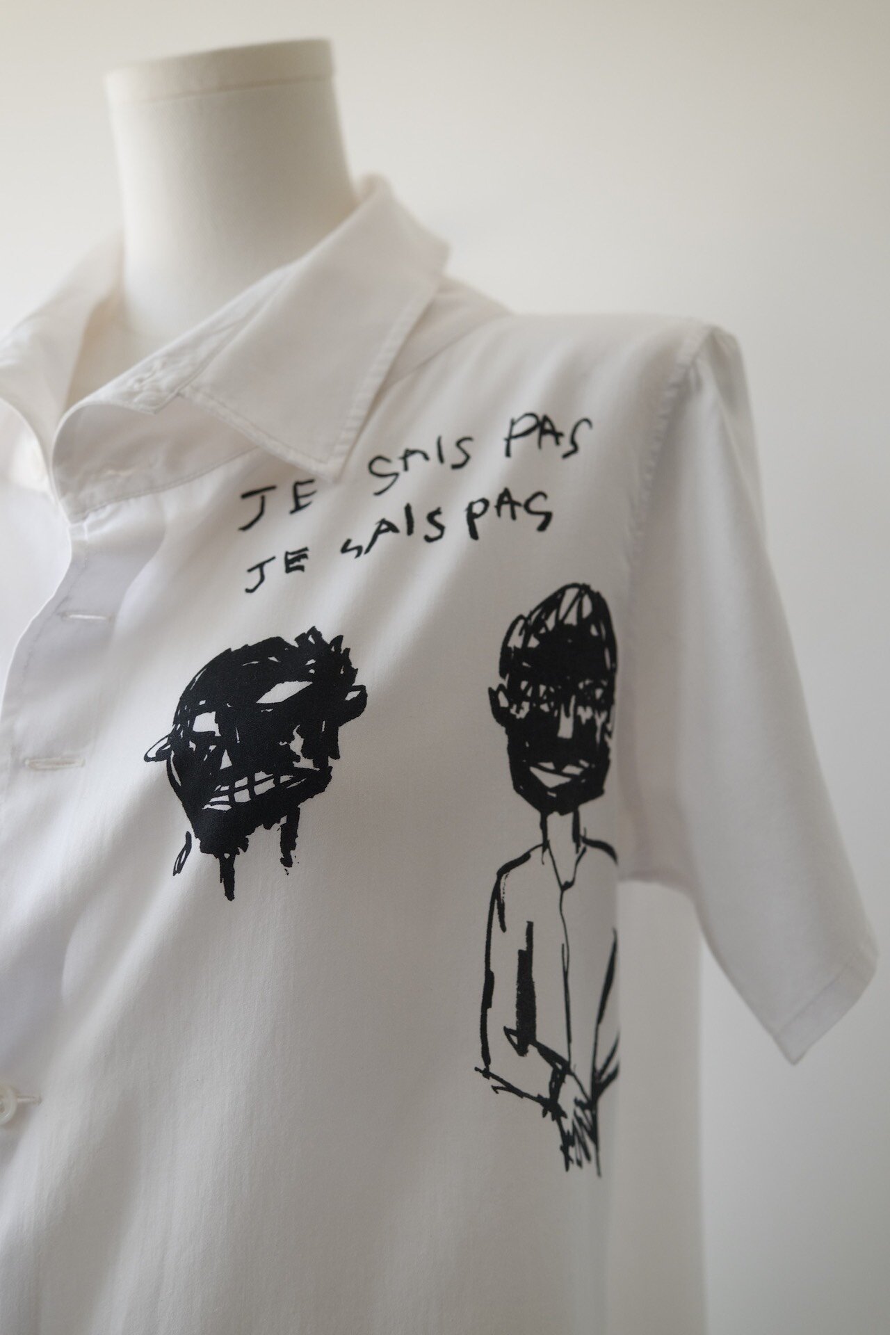 Yohji Yamamoto French Graffiti Cotton Shirt — front