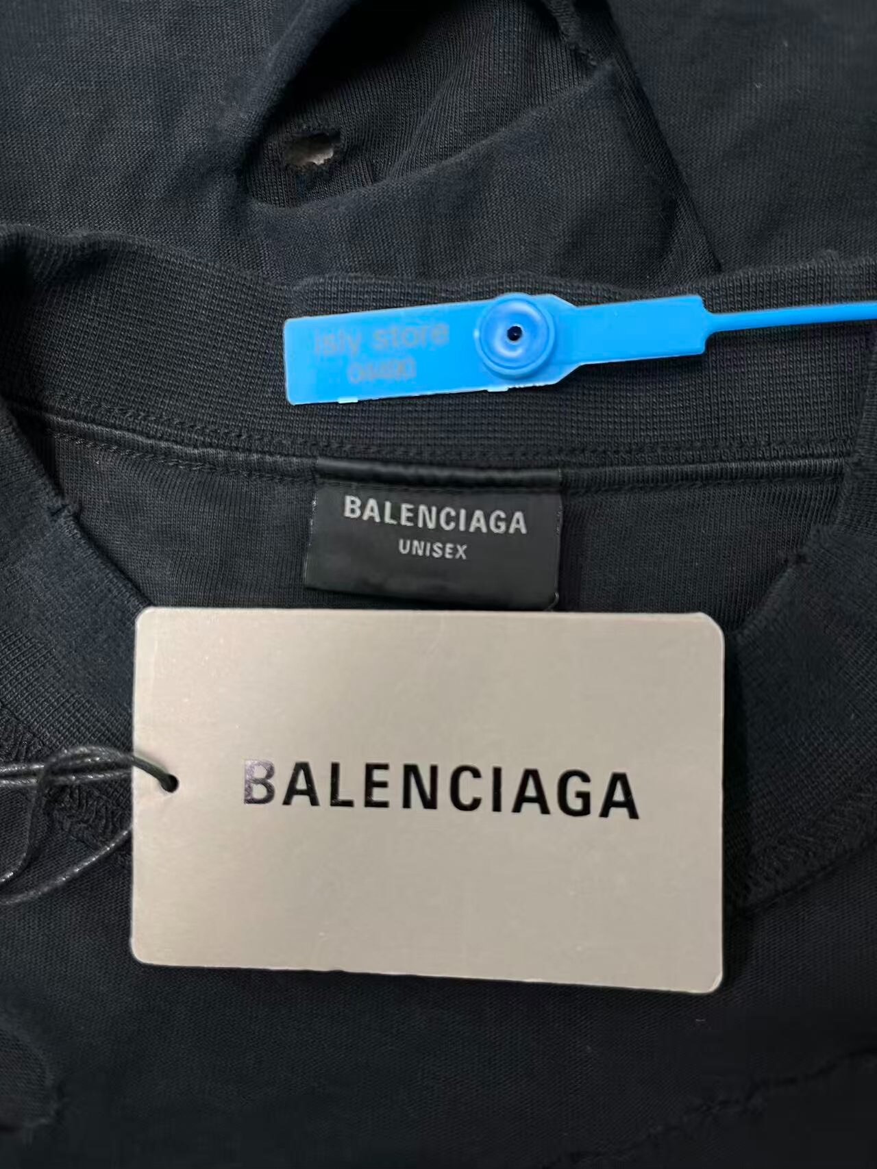Balenciaga Upside Down Letter Print T-shirt — label