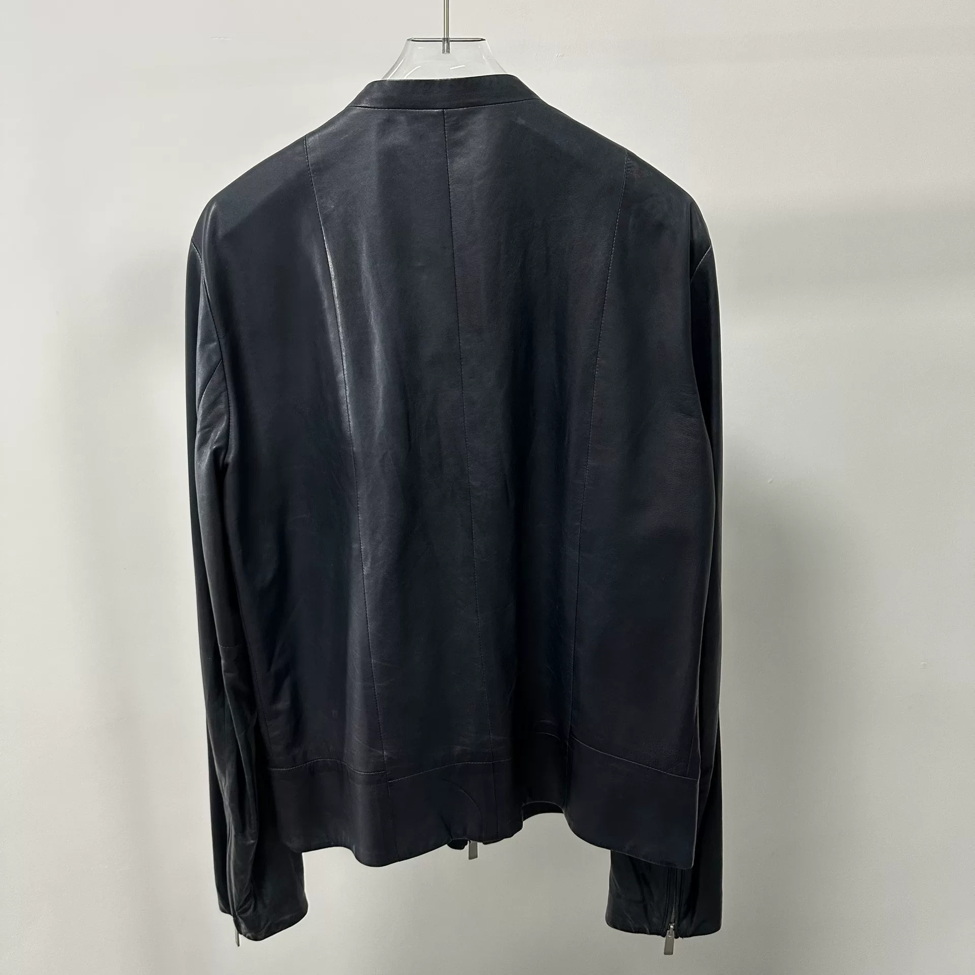 Fendi Zip-Front Leather Jacket — back