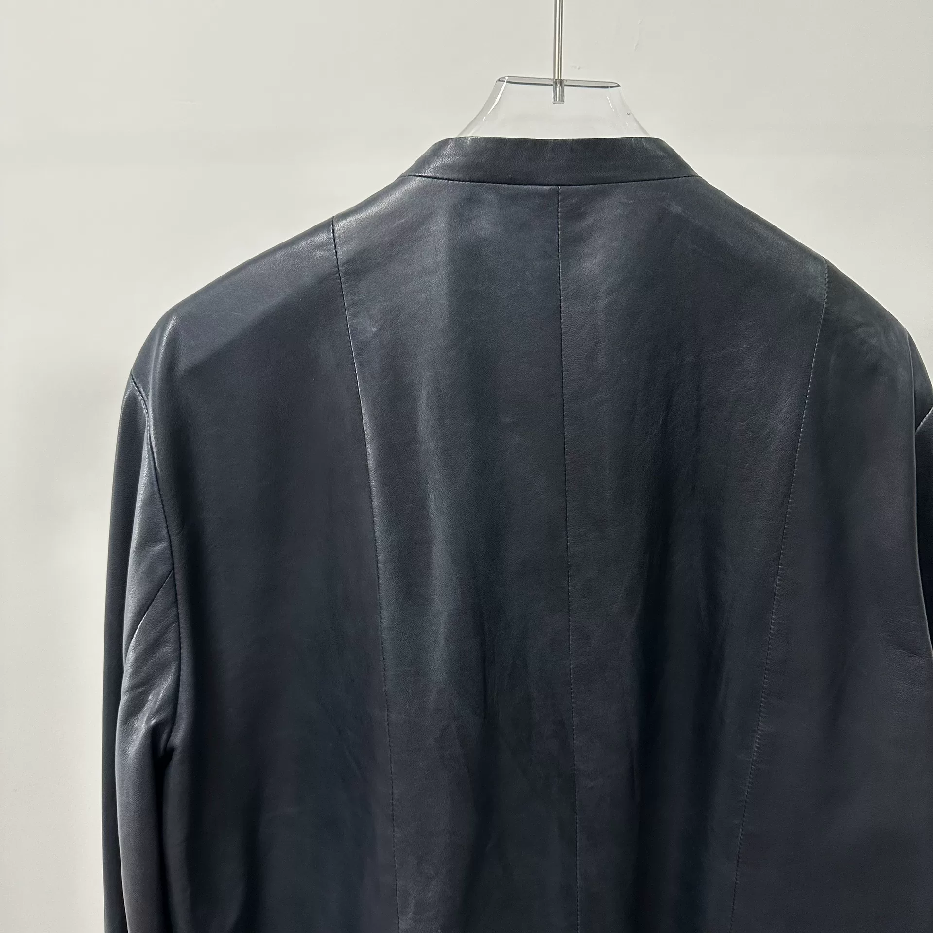 Fendi Zip-Front Leather Jacket — label