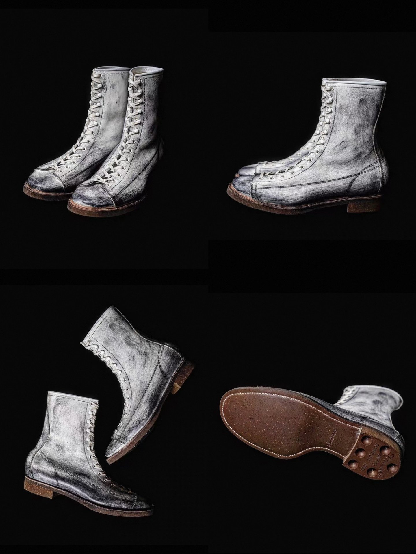 Clinch Gary White Horse Leather Boots — front