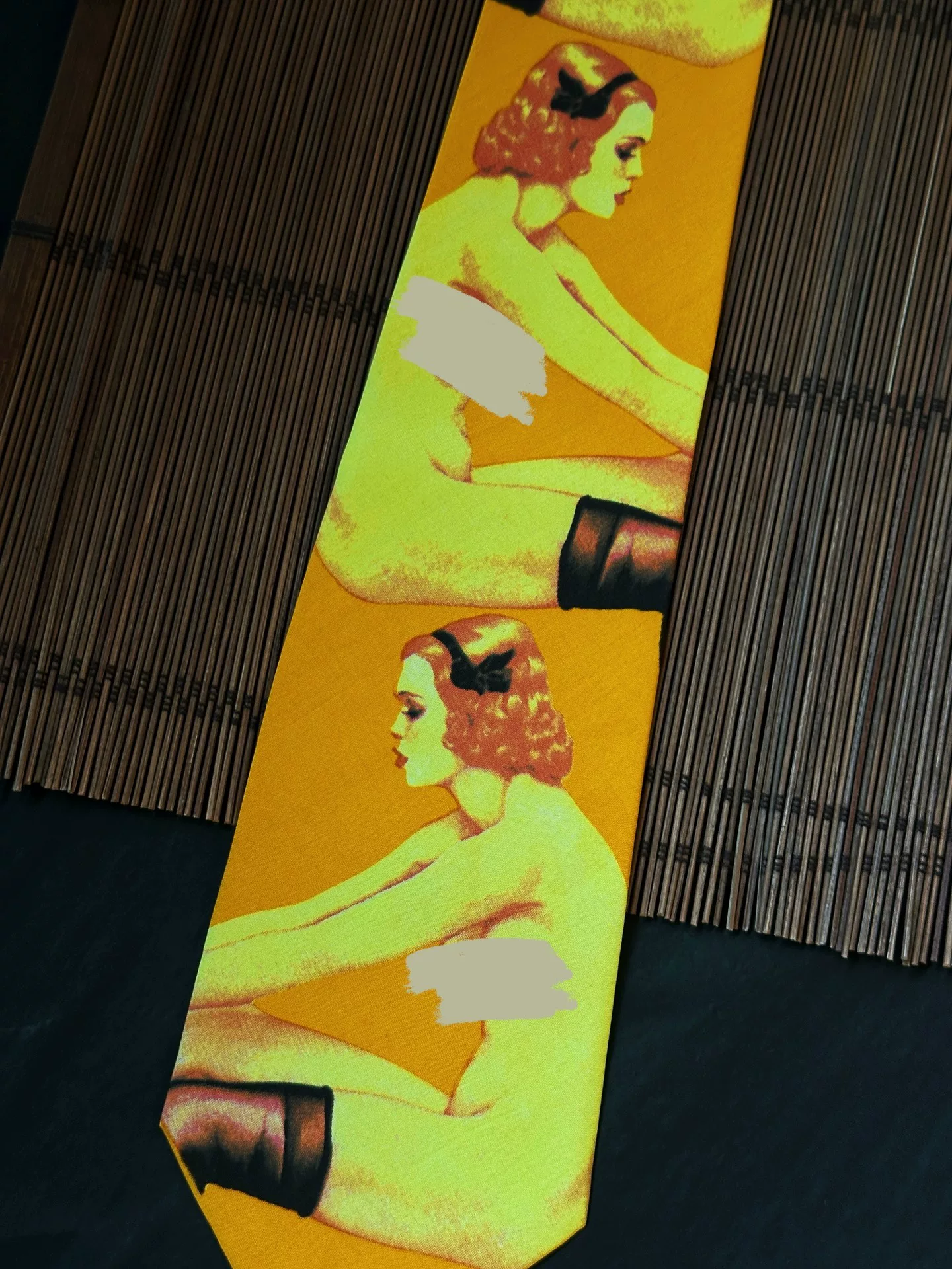 Yohji Yamamoto Archive Pin-Up Girl Tie — front