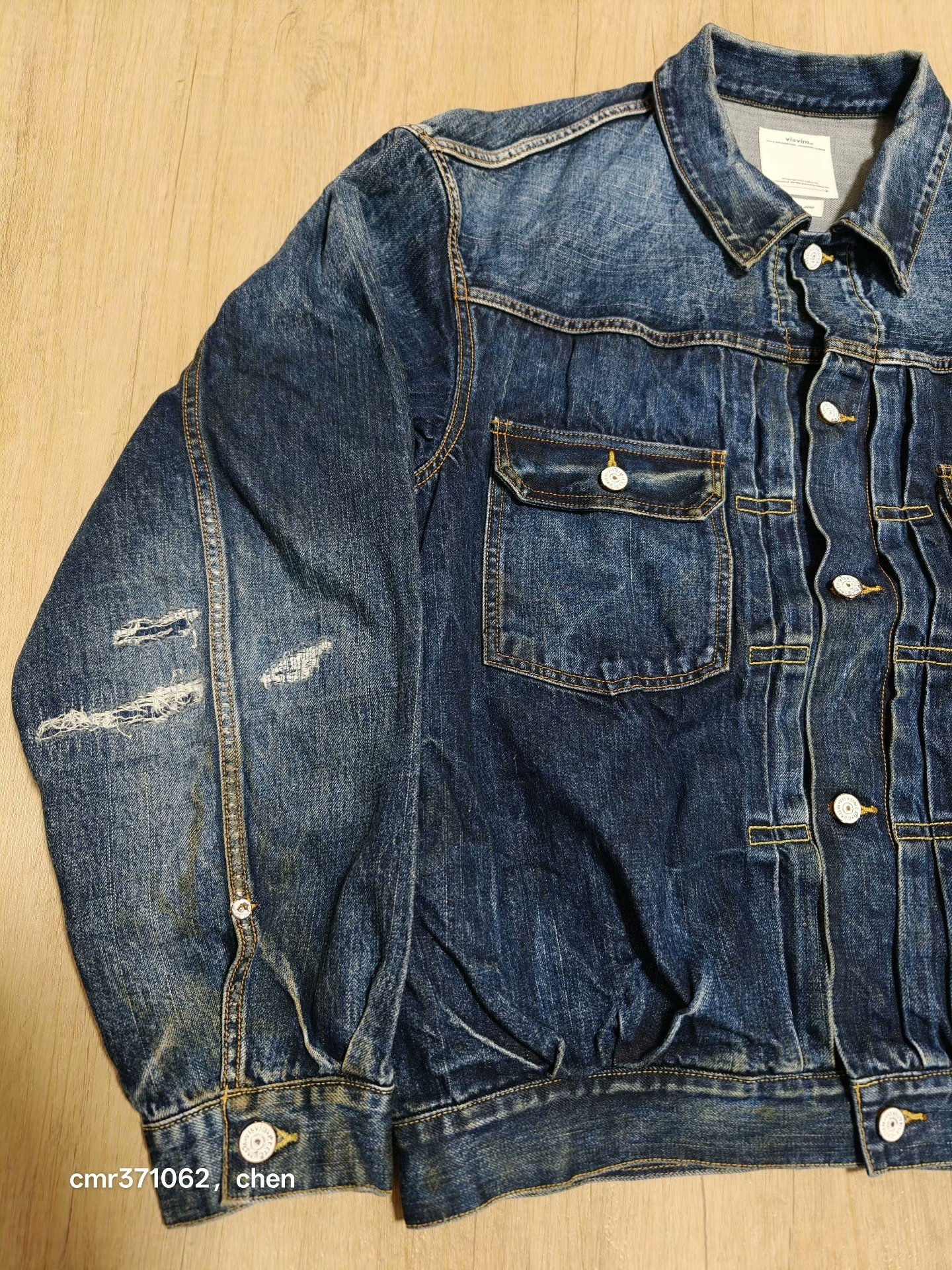 VISVIM 21SS 101XX Dry Denim Jacket — detail