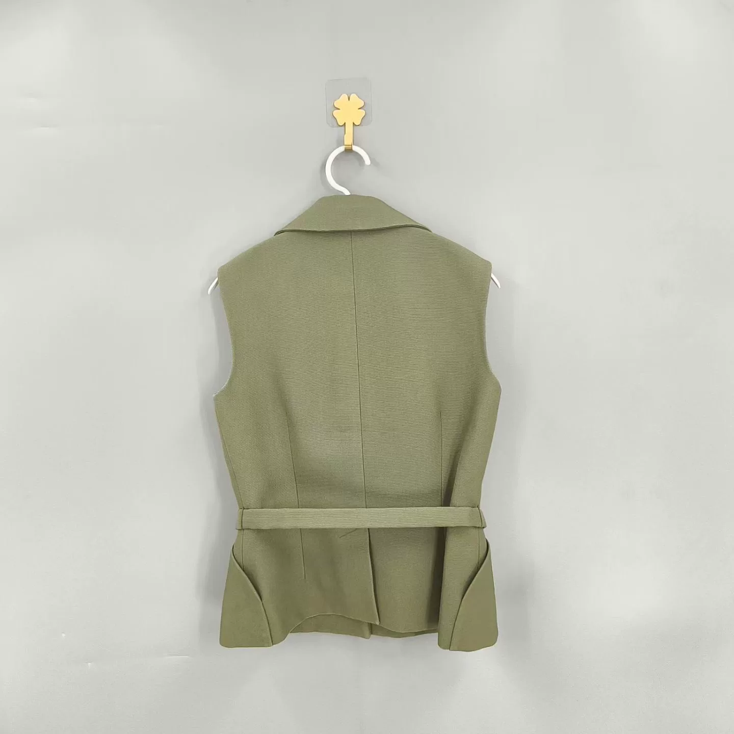 Christian Dior CD Logo Olive Green Sleeveless Vest — front