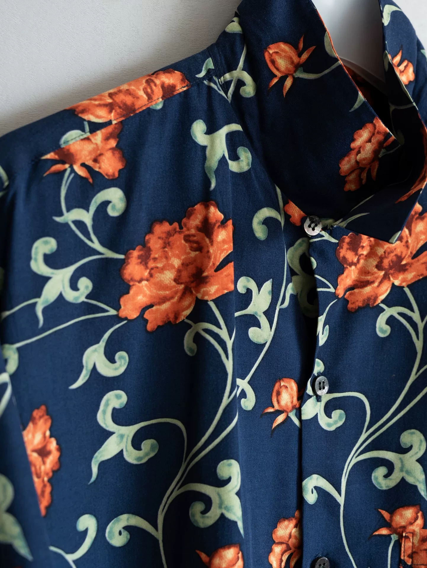 Yohji Yamamoto 01SS Peony Print Shirt — label