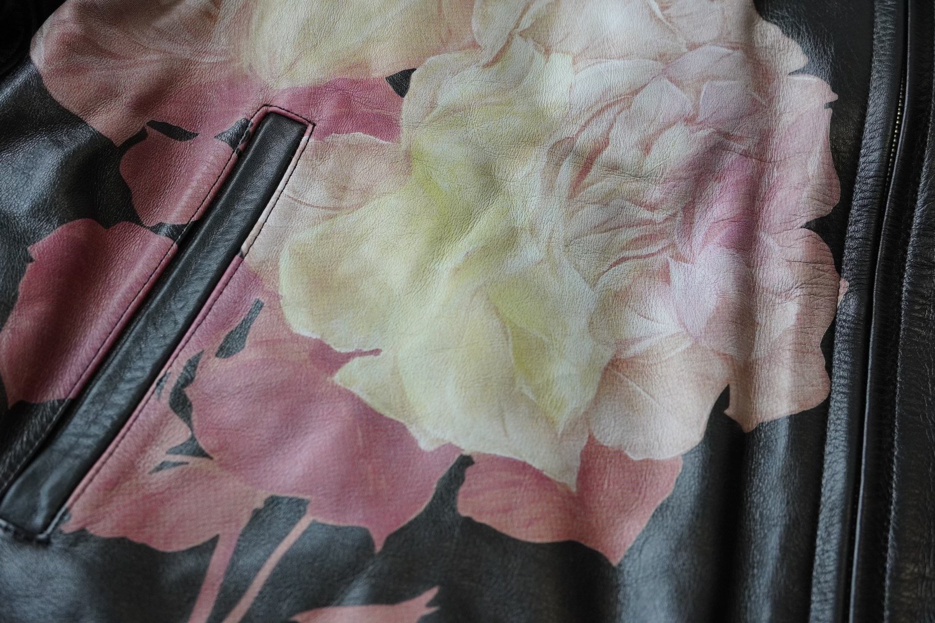 Yohji Yamamoto 1991AW Rose Leather Jacket — back