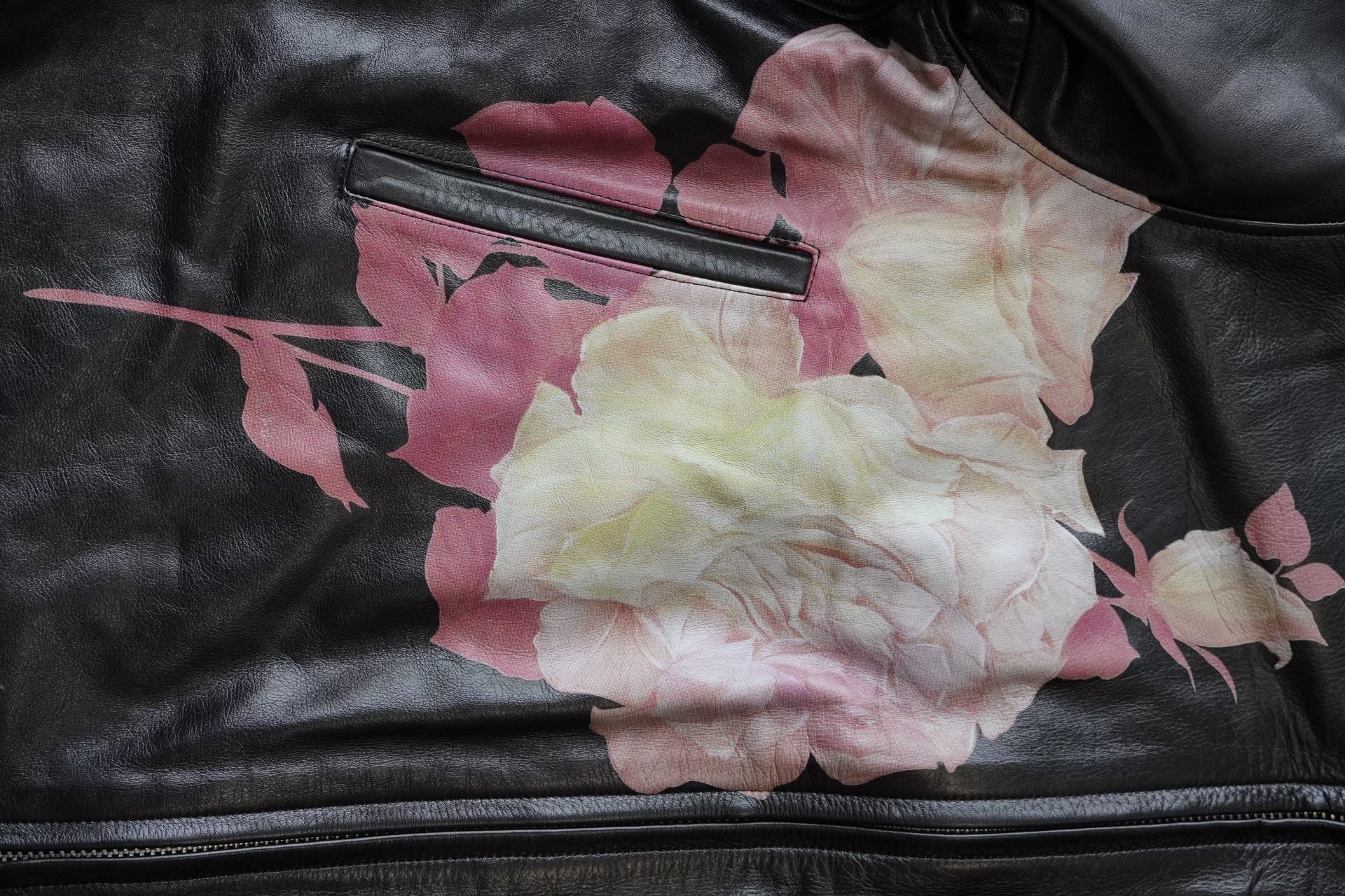 Yohji Yamamoto 1991AW Rose Leather Jacket — front