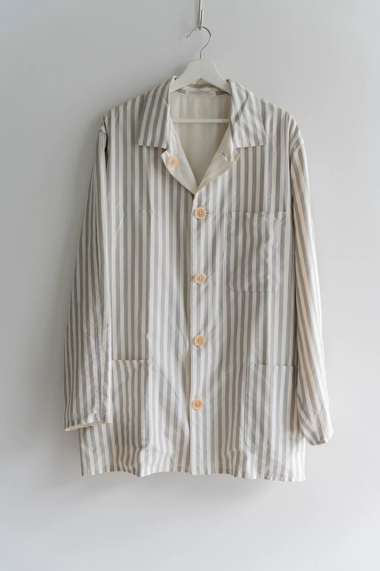 Yohji Yamamoto 98ss Stripe Silk Reversible Jacket — detail