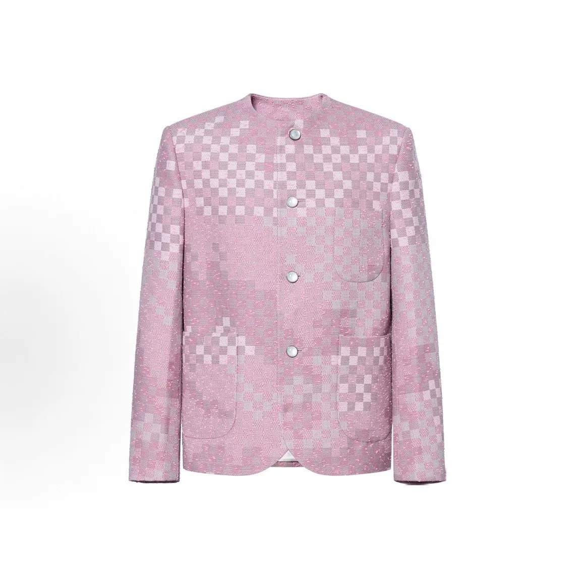 Louis Vuitton Nigo Collarless Tweed Coat
