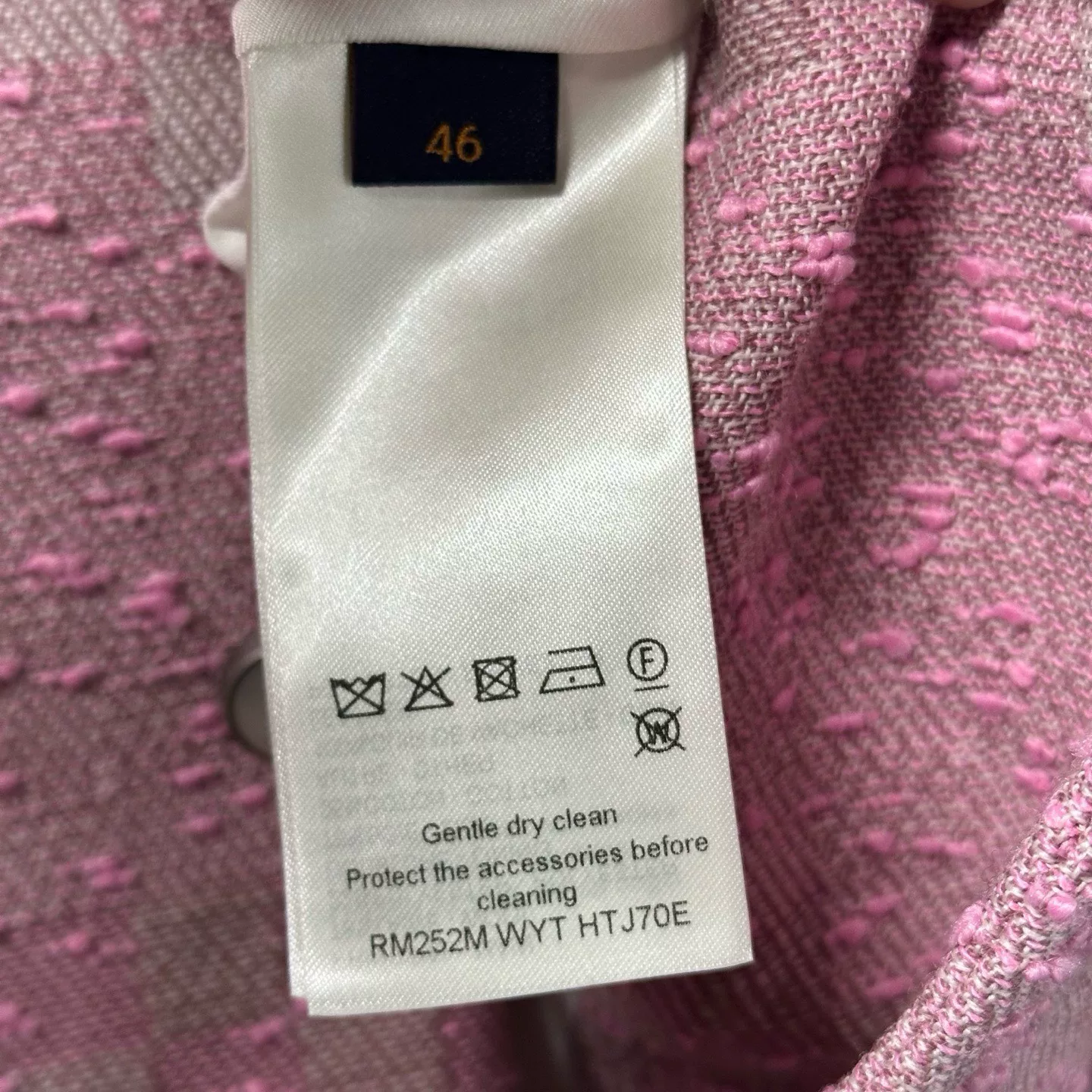 Louis Vuitton Nigo Collarless Tweed Coat — label