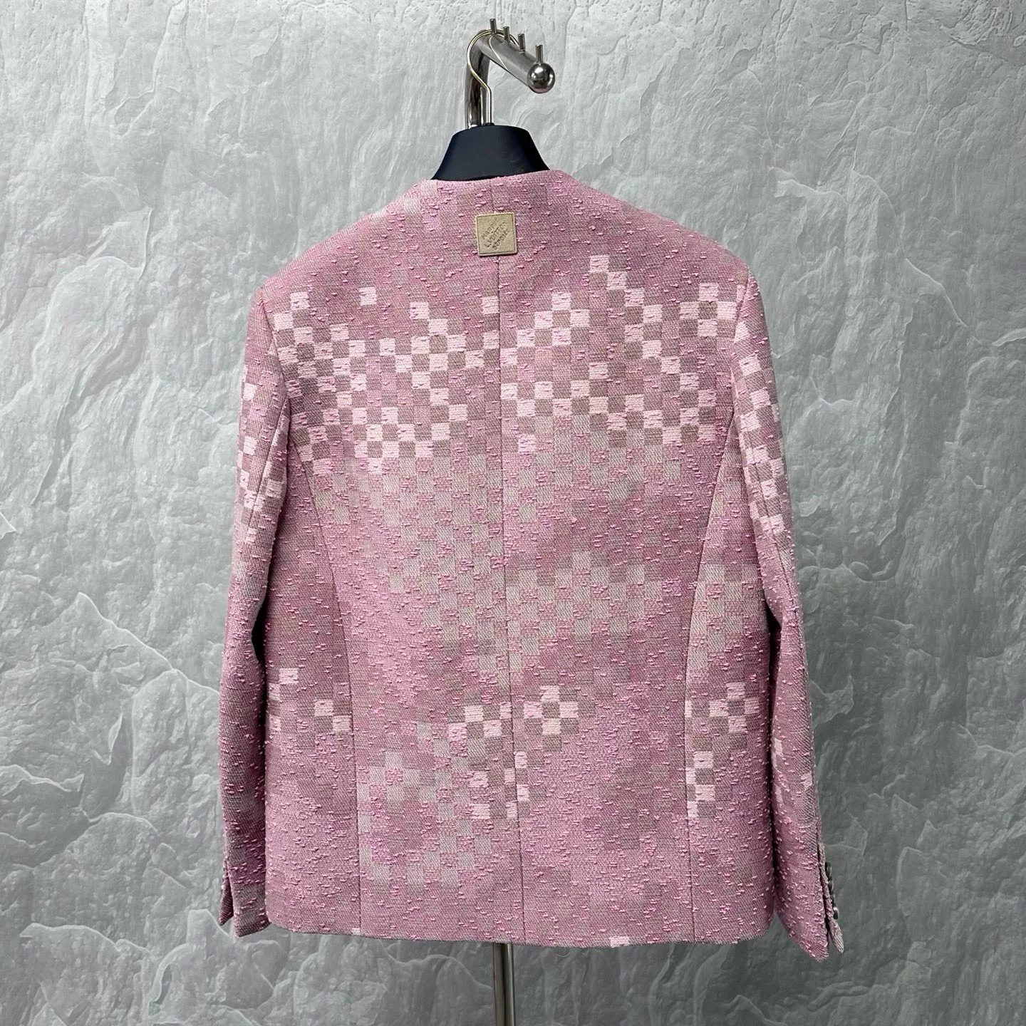 Louis Vuitton Nigo Collarless Tweed Coat — back