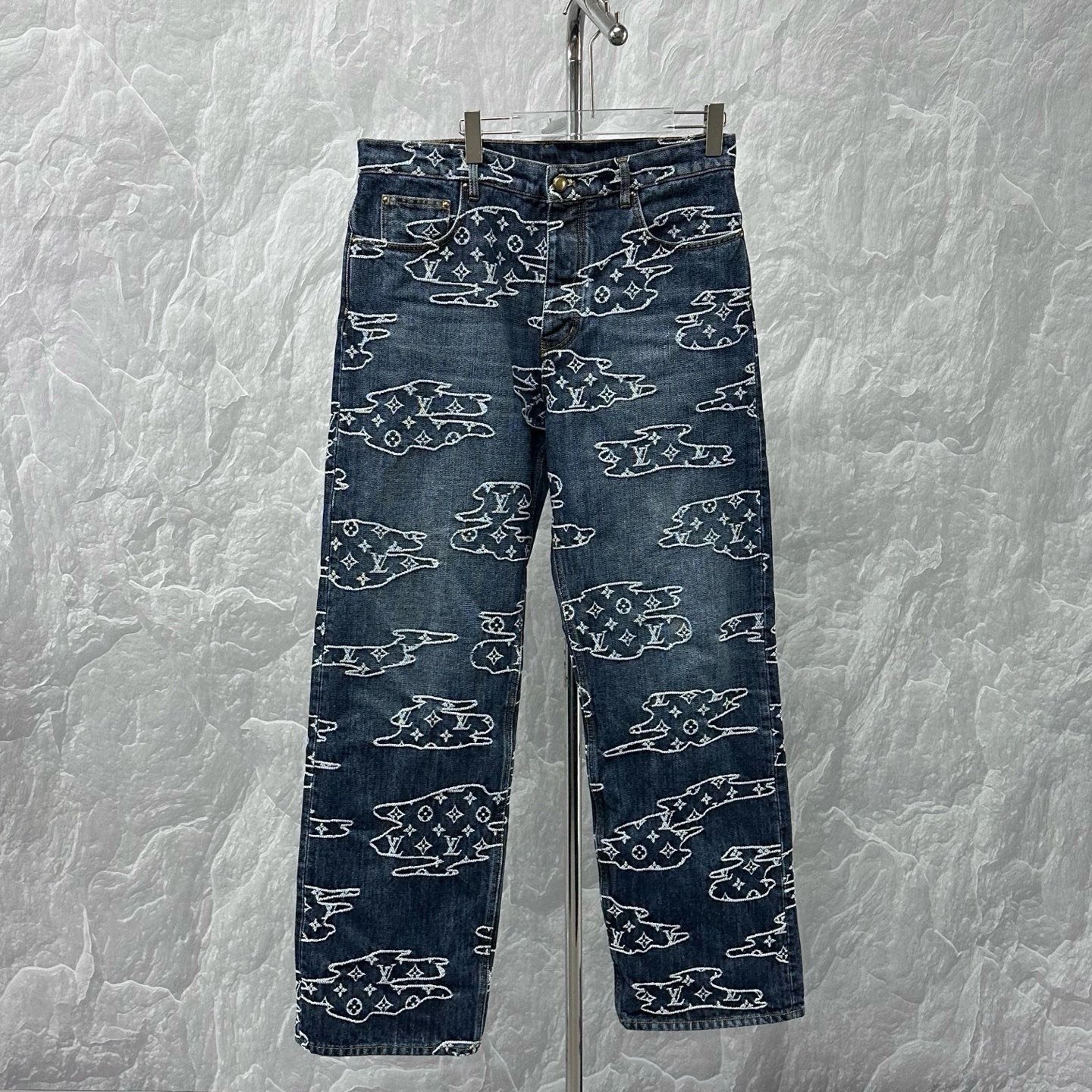 Louis Vuitton Nigo FW25 Cloud Jacquard Denim Pants