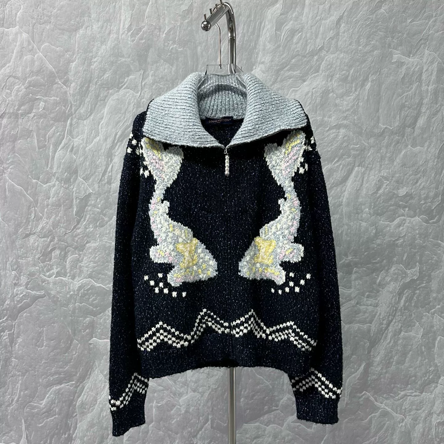 Louis Vuitton Nigo FW25 Collar Knit Coat