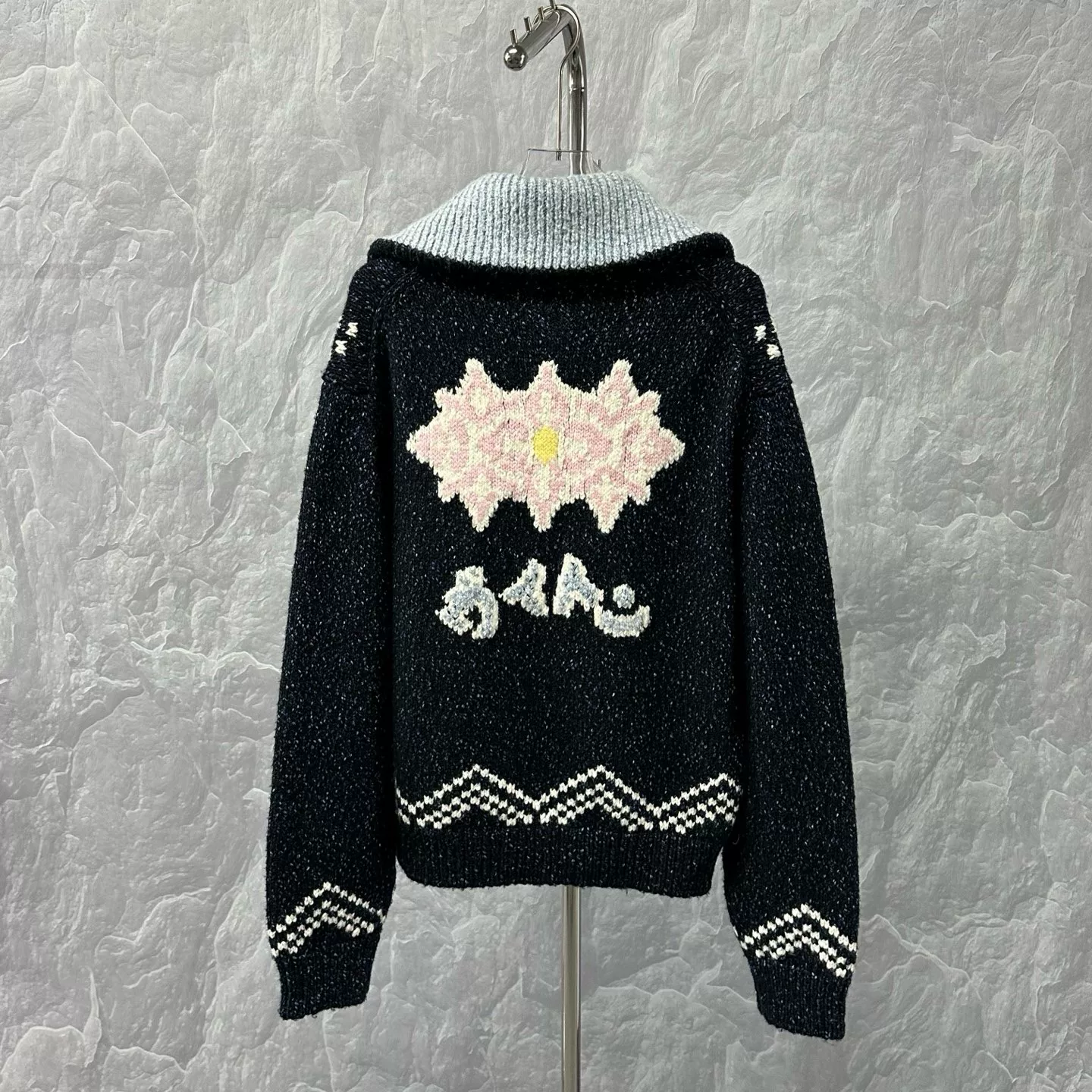Louis Vuitton Nigo FW25 Collar Knit Coat — back