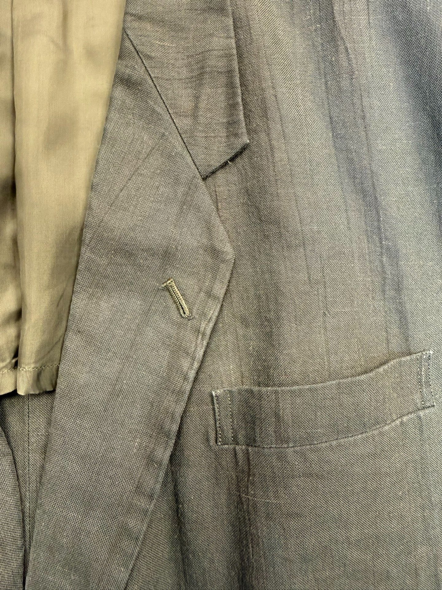 Comme des Garçons 1980s 3-Button Linen Coat — back