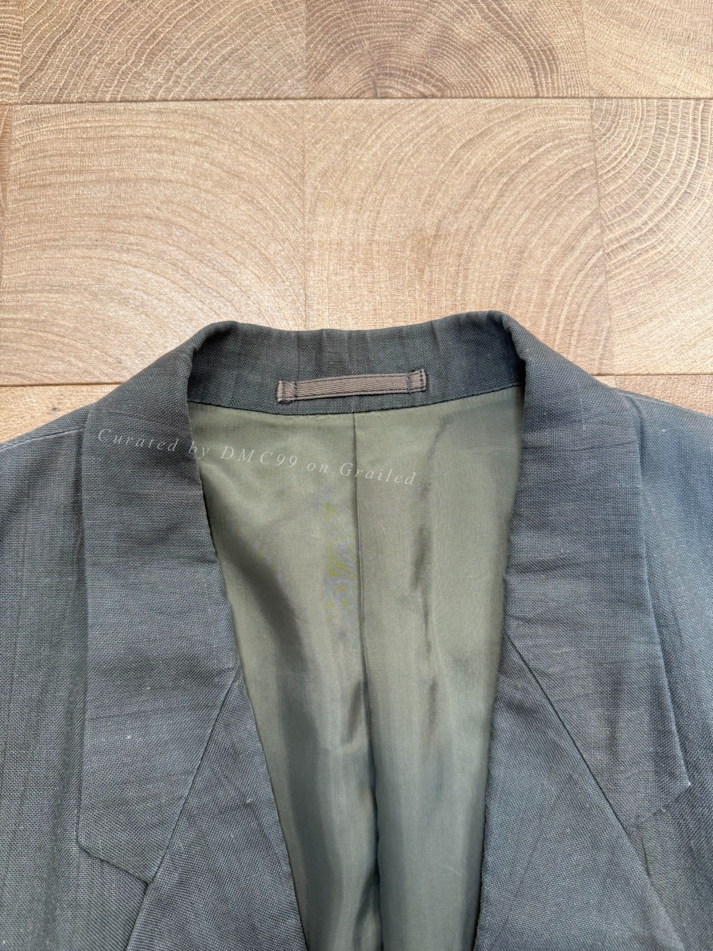 Comme des Garçons 1980s 3-Button Linen Coat — detail