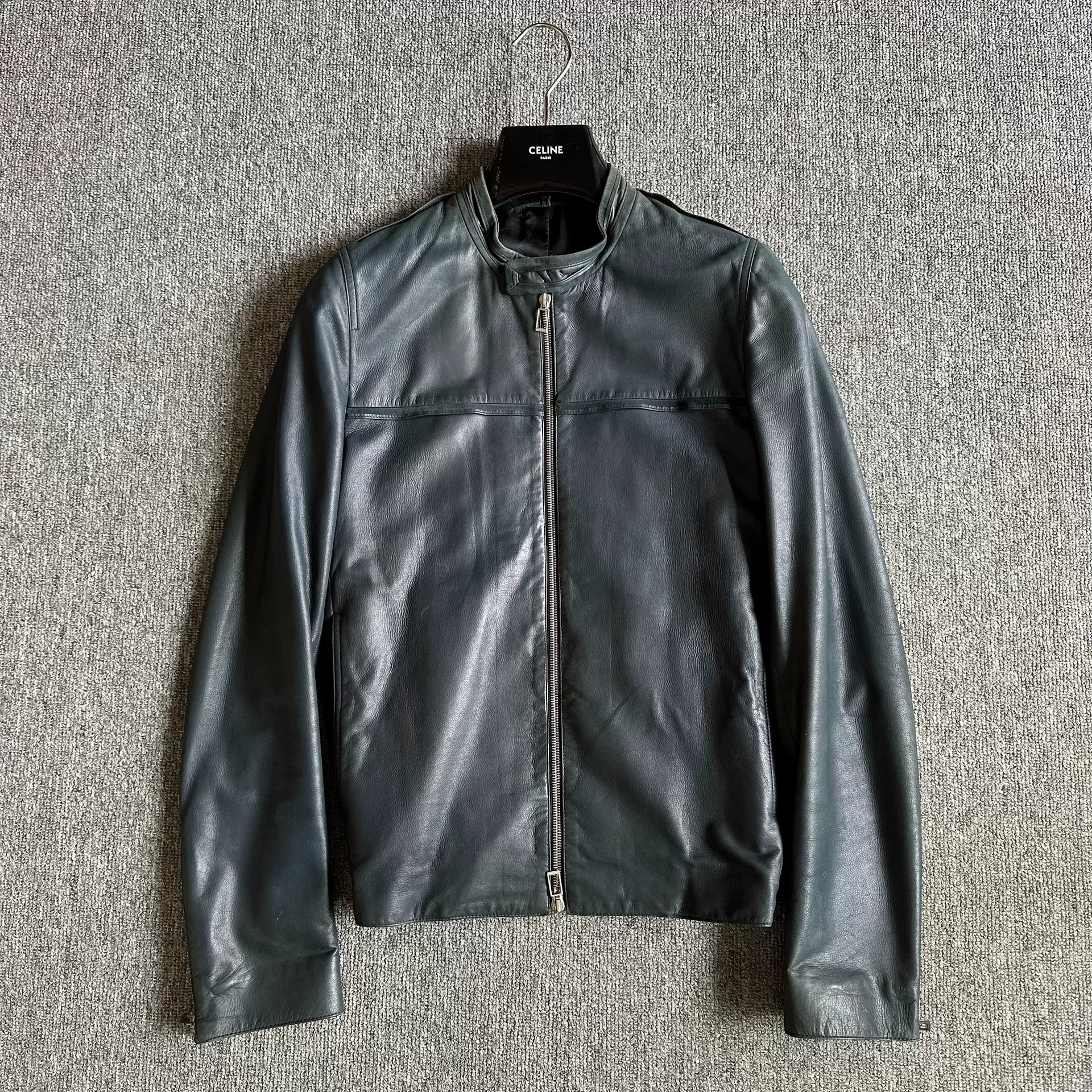 Dior Peacock Green Leather Jacket