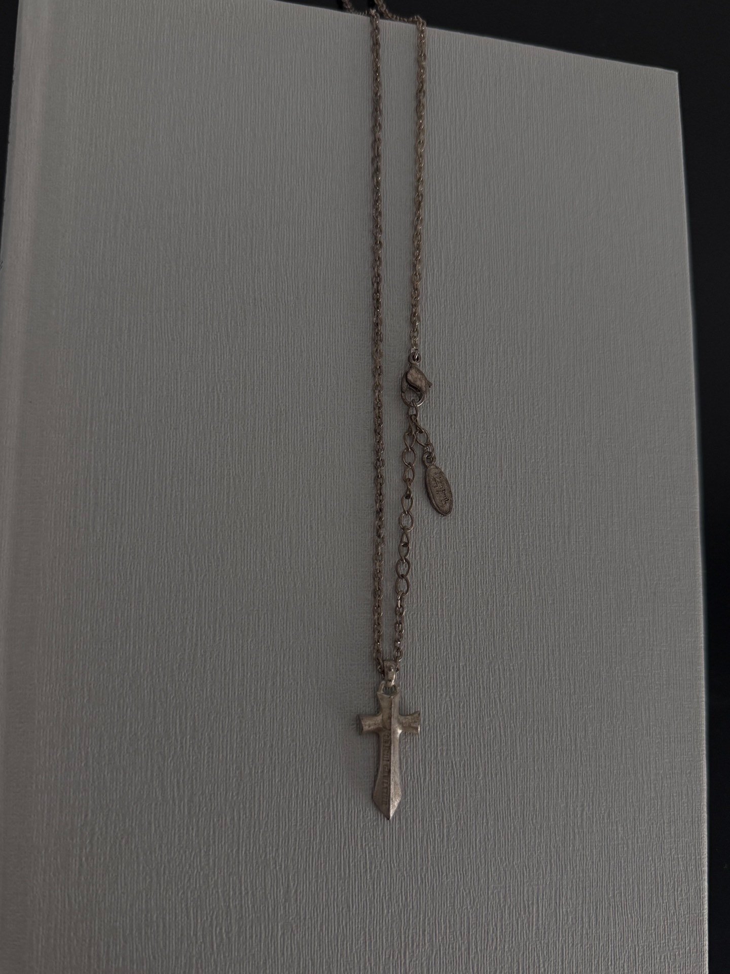 Jean Paul Gaultier Silver Cross Necklace — label
