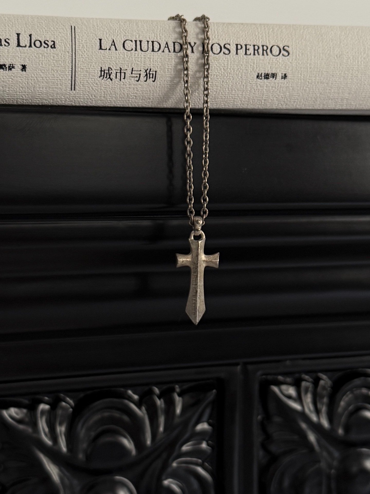 Jean Paul Gaultier Silver Cross Necklace — detail