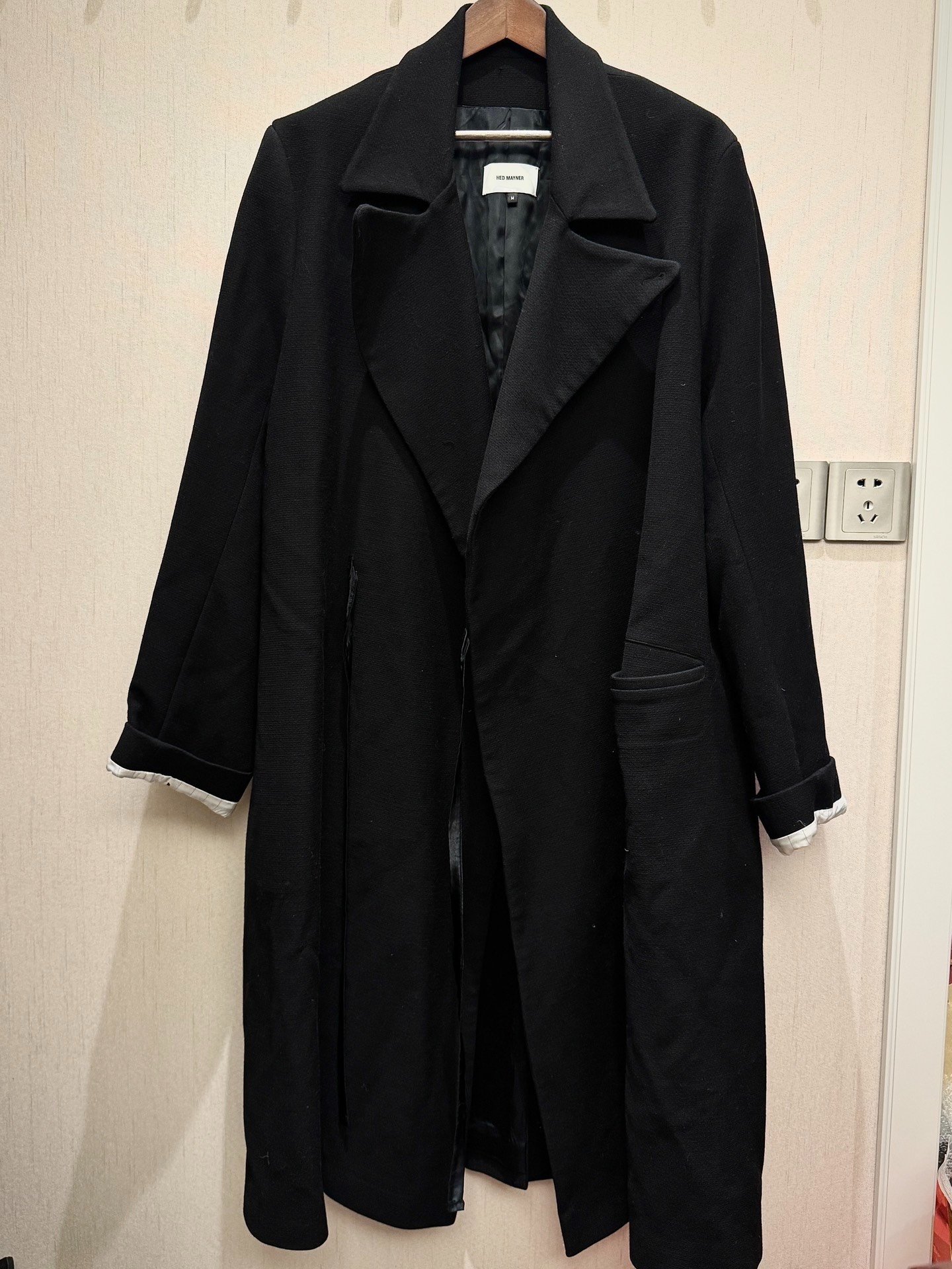 Hed Mayner Kimono-Style Wool Coat — front