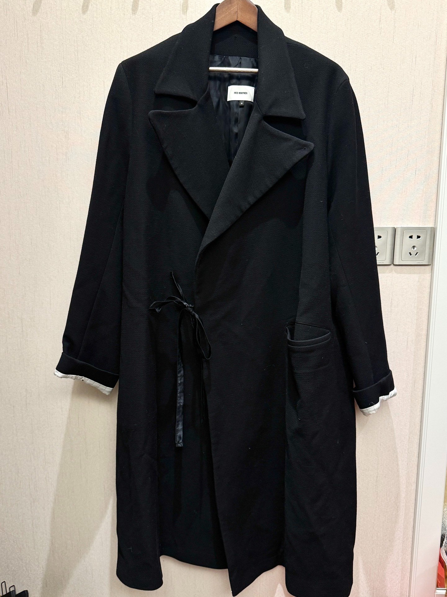 Hed Mayner Kimono-Style Wool Coat