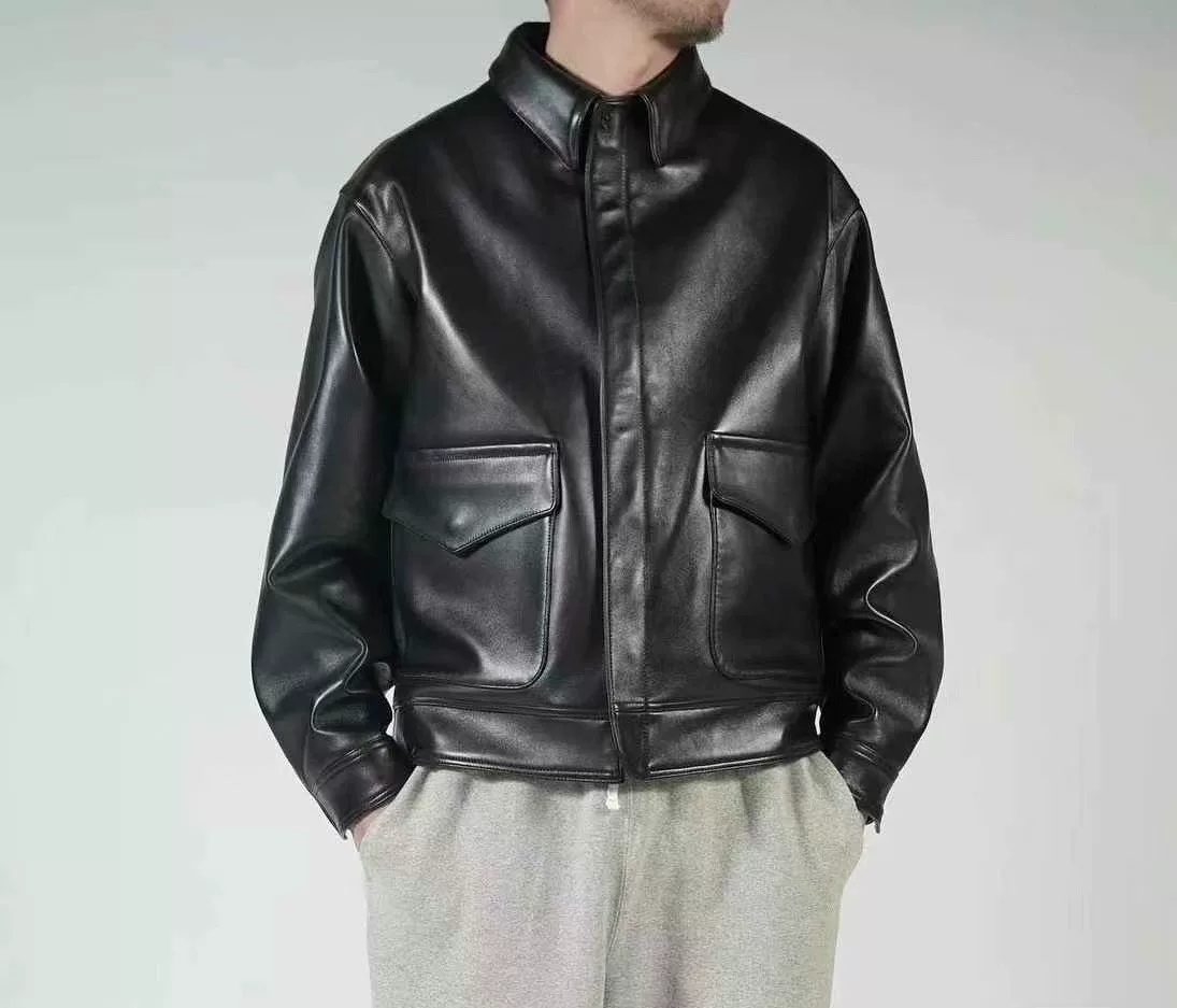 A.PRESSE A-2 Leather Jacket — front