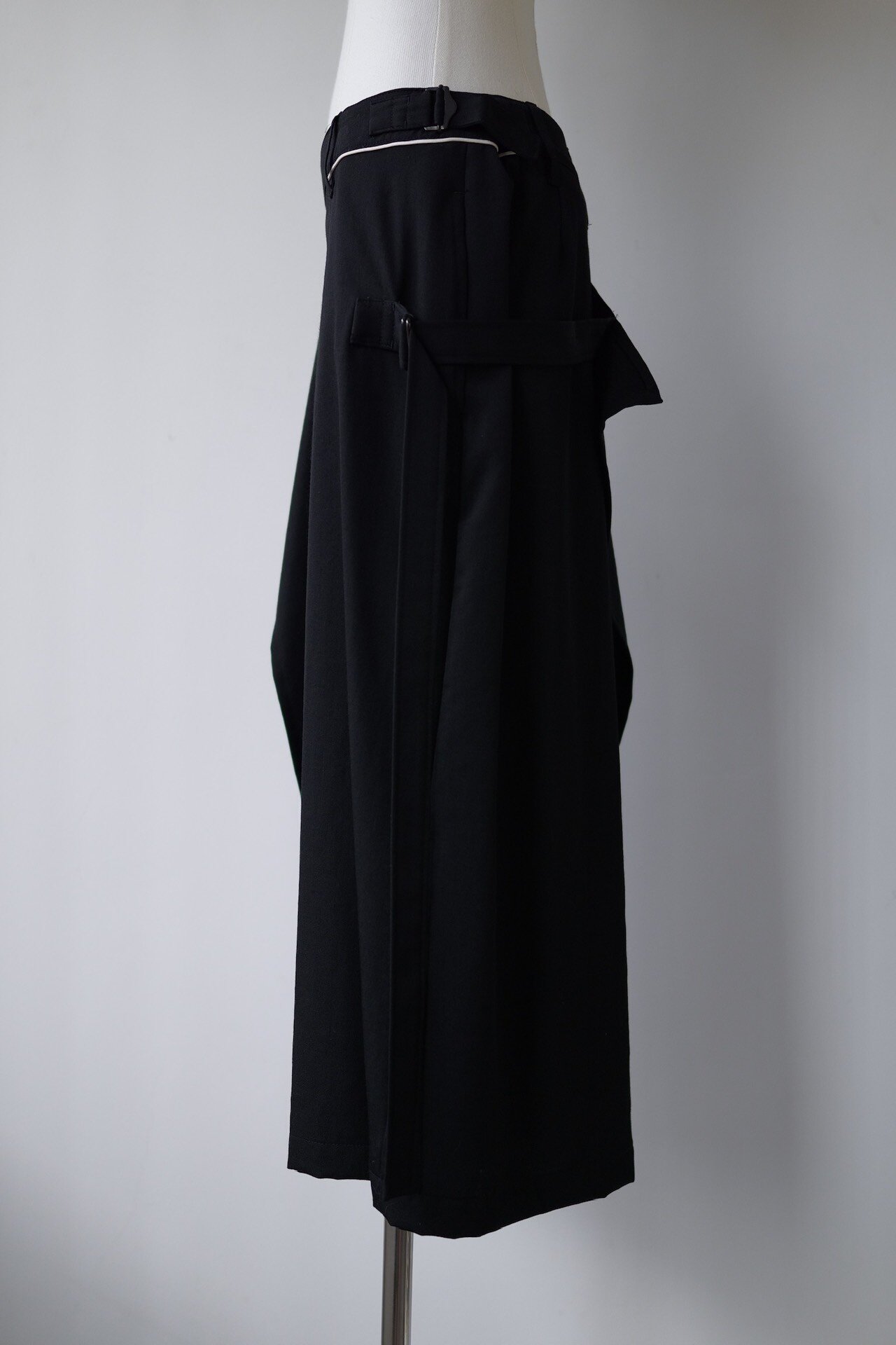 Yohji Yamamoto Asymmetric Wool Skirt — detail