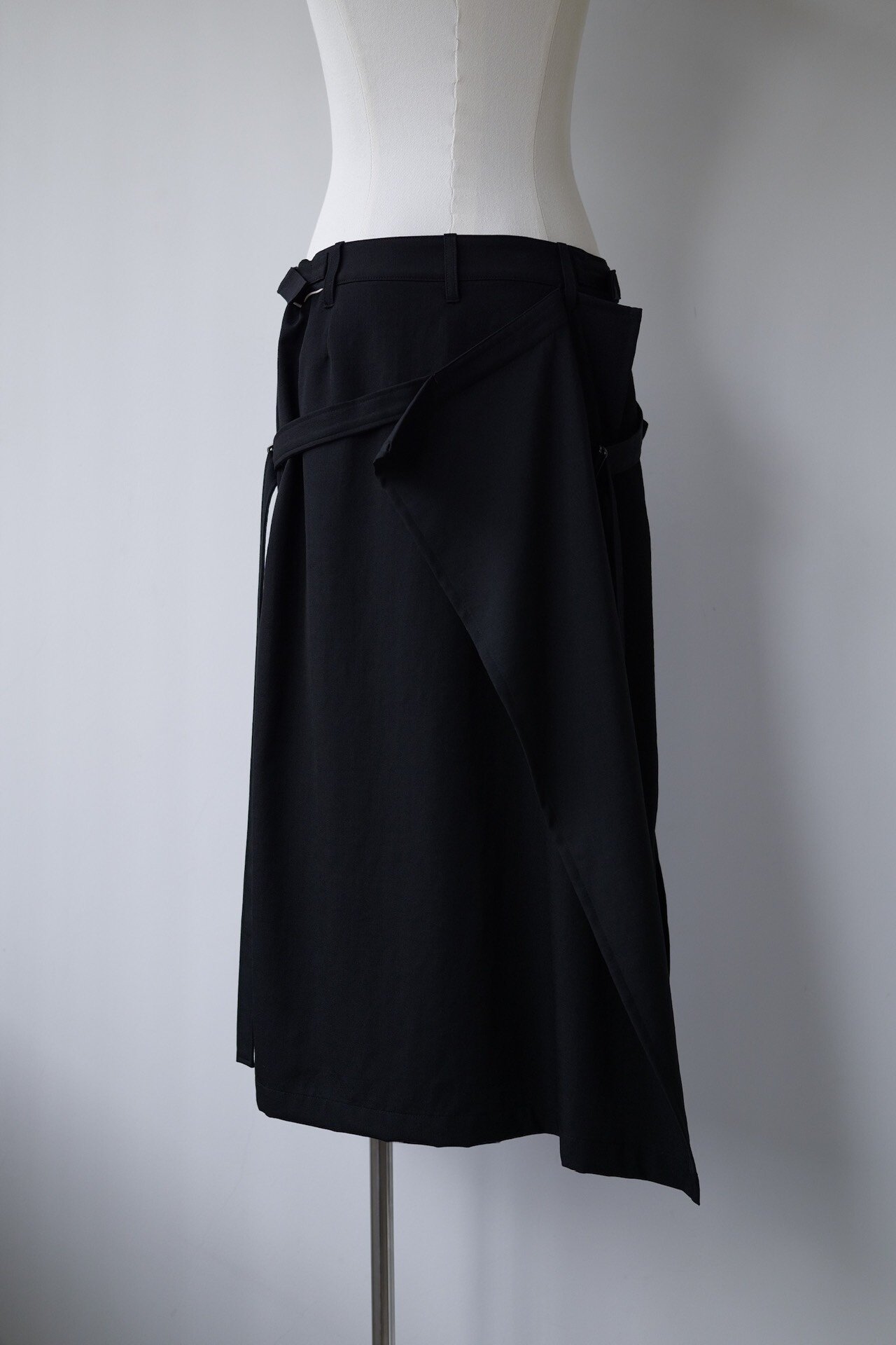 Yohji Yamamoto Asymmetric Wool Skirt — front