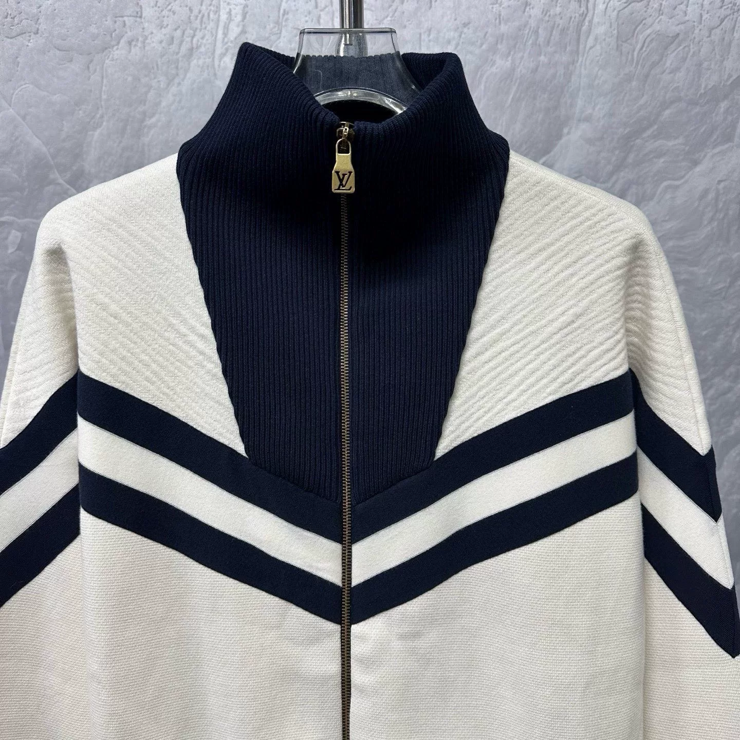 Louis Vuitton FW24 Stripe Zip Knitted Jacket — front
