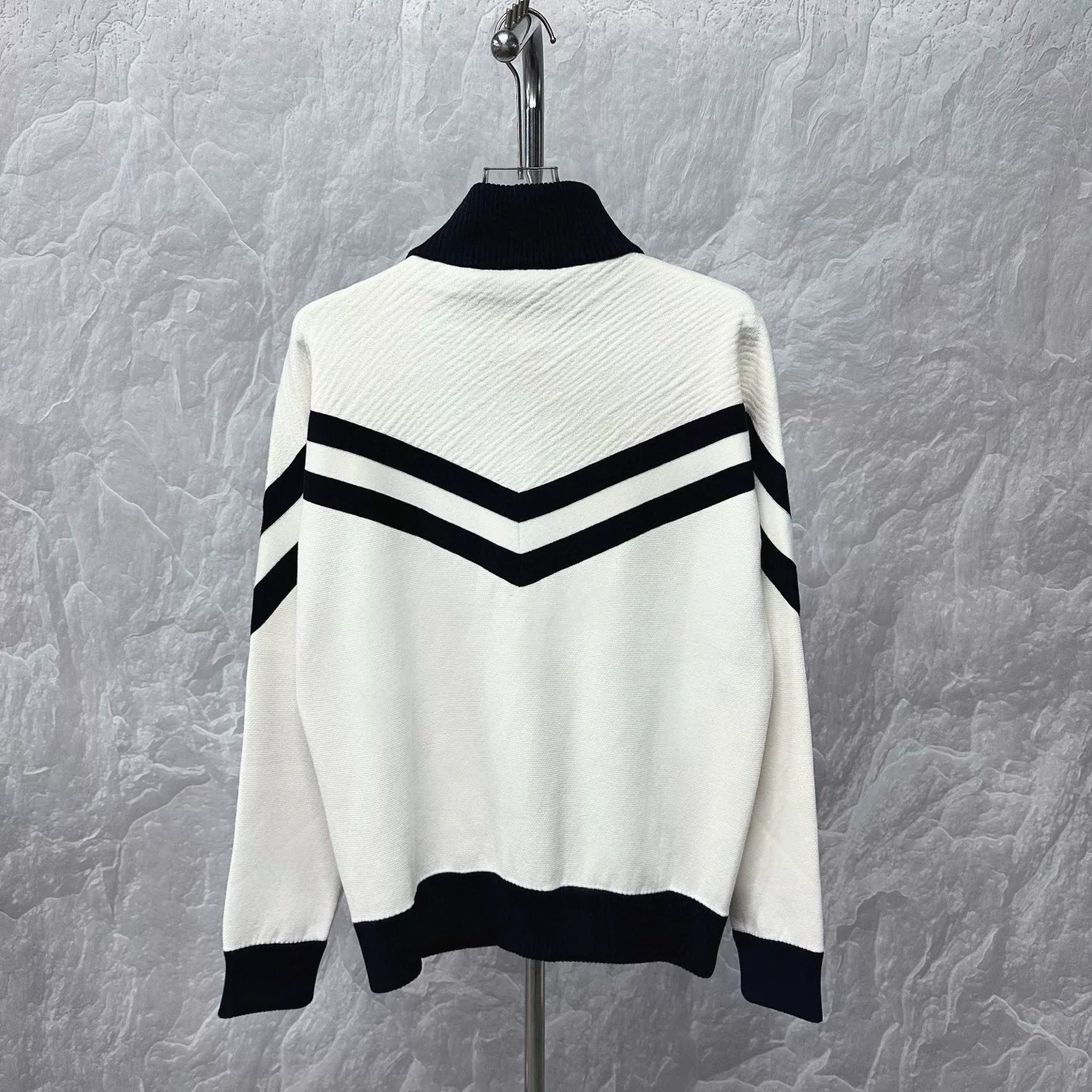 Louis Vuitton FW24 Stripe Zip Knitted Jacket — back