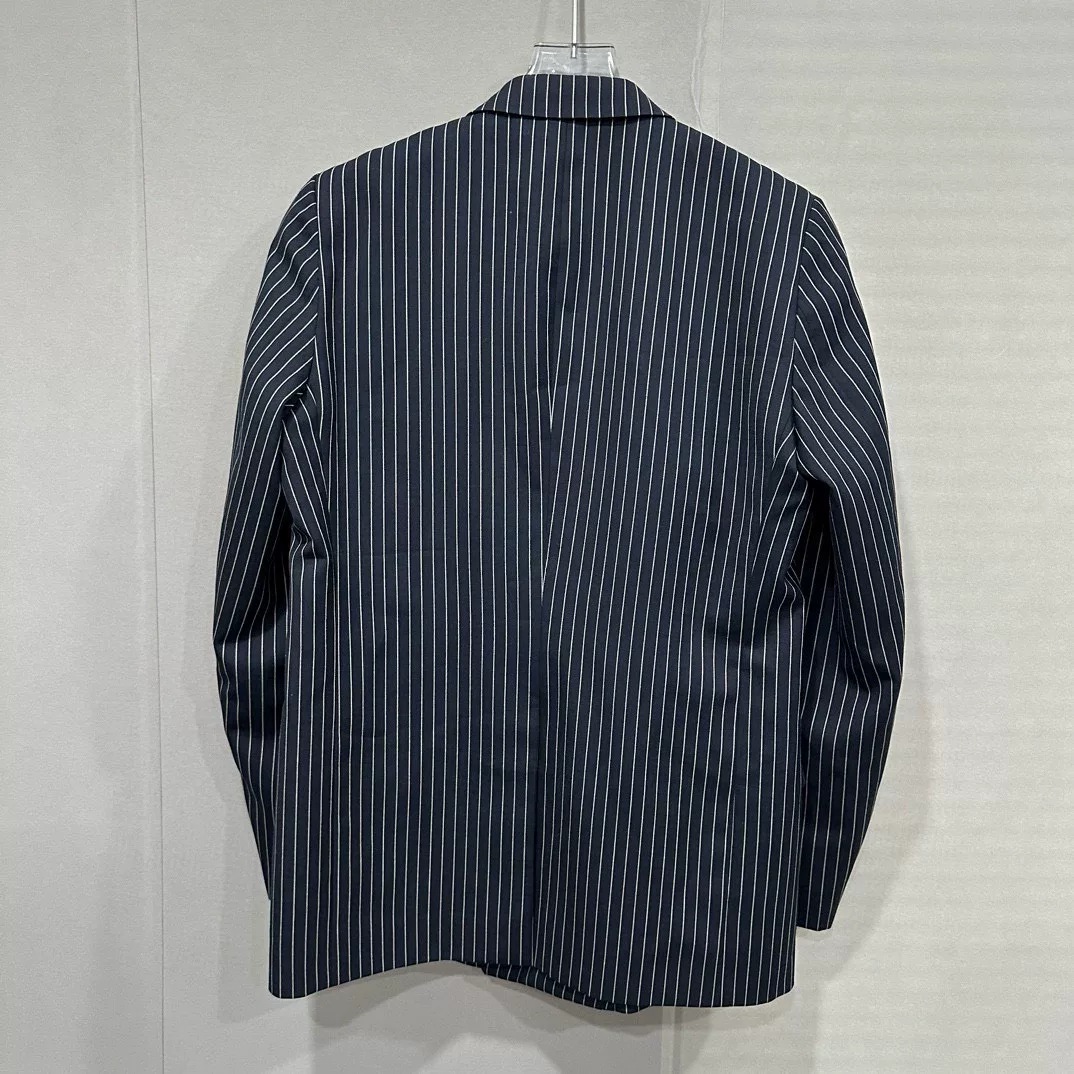 Louis Vuitton Striped Logo Blazer — label