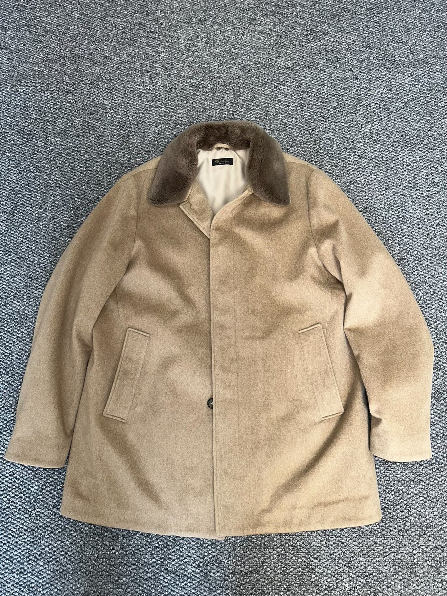 Loro Piana Cashmere Coat Beaver Fur Collar