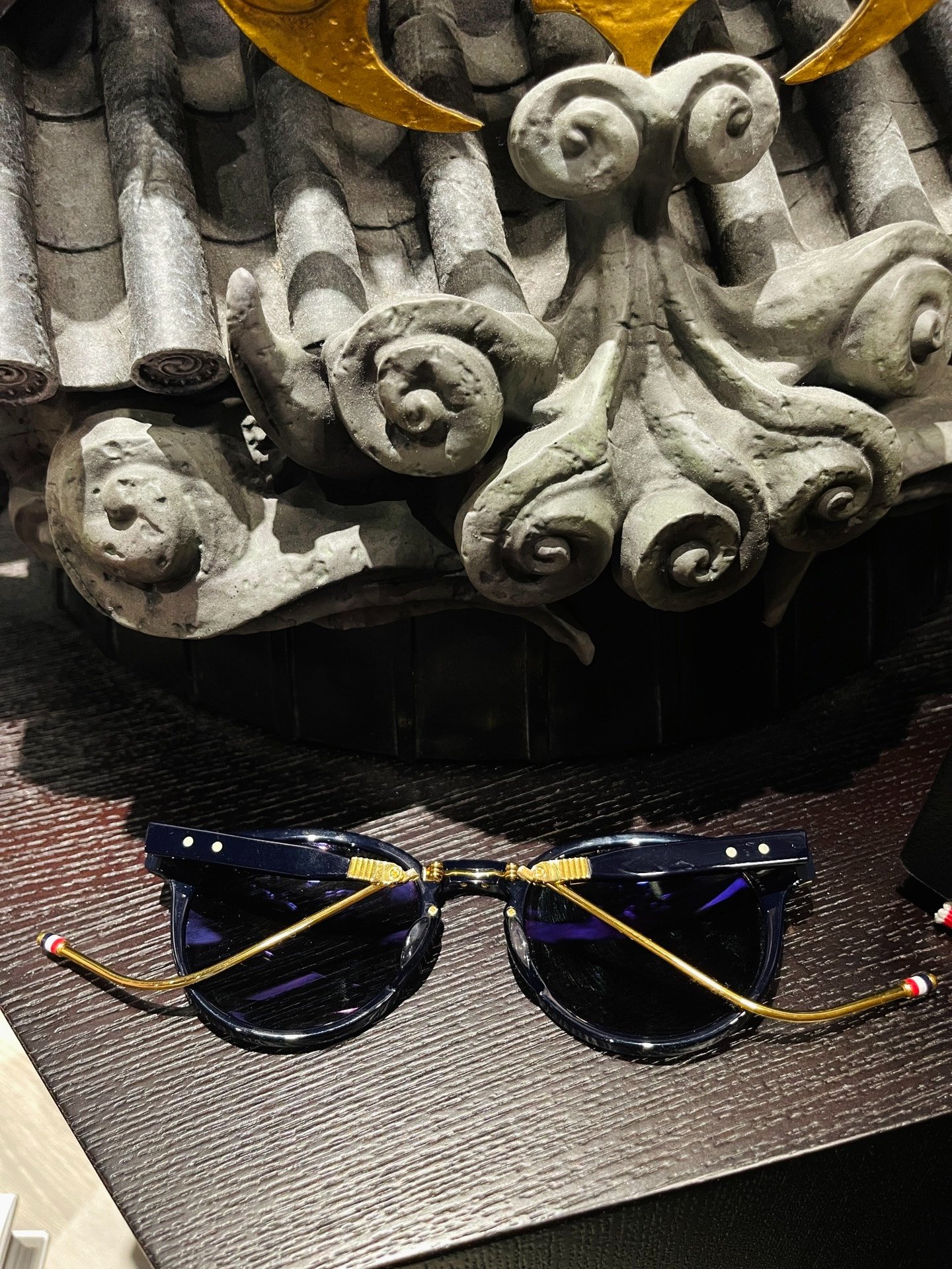 Thom Browne TB-806 Foldable Sunglasses — label