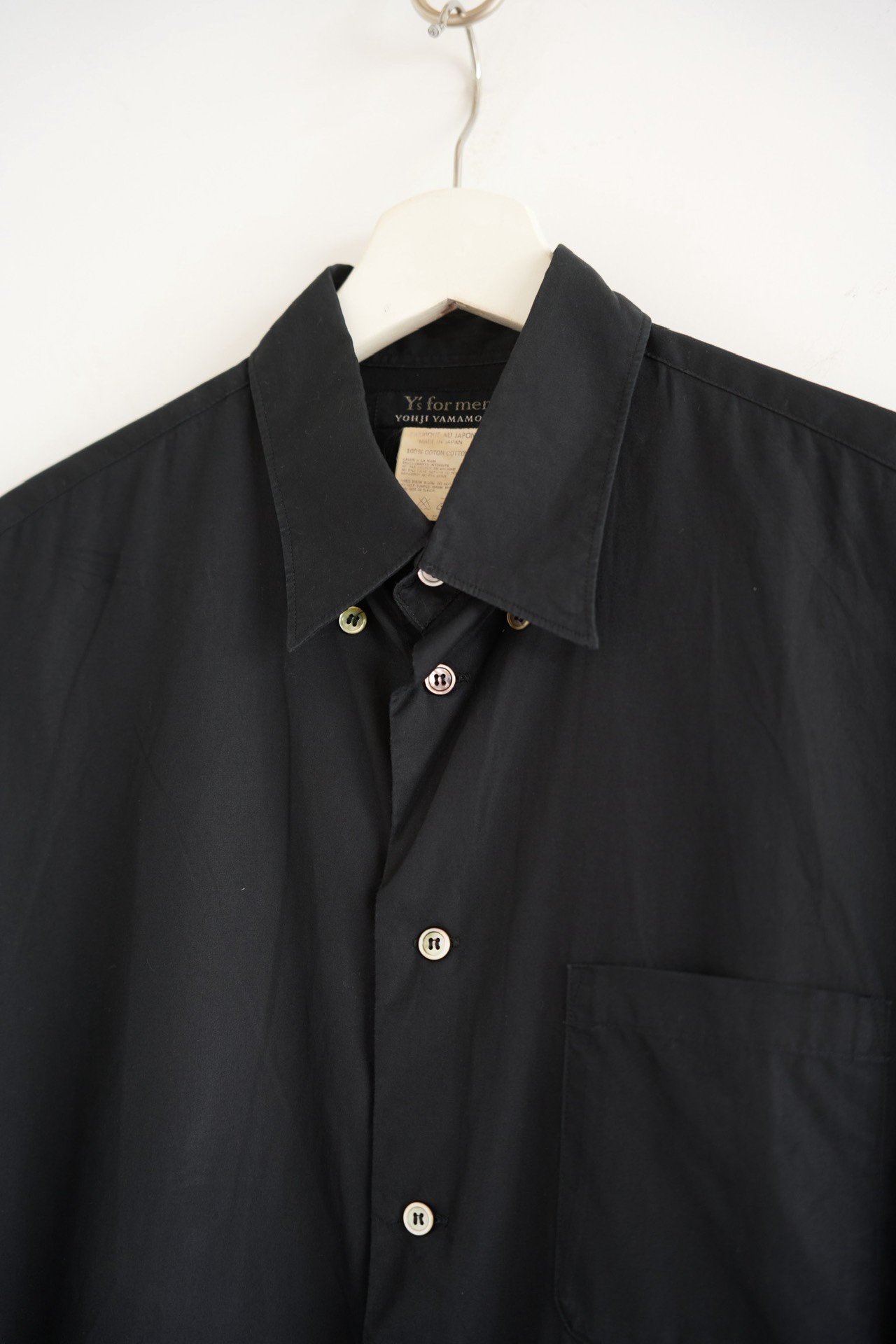 Yohji Yamamoto 90s Loose Black Shirt — detail
