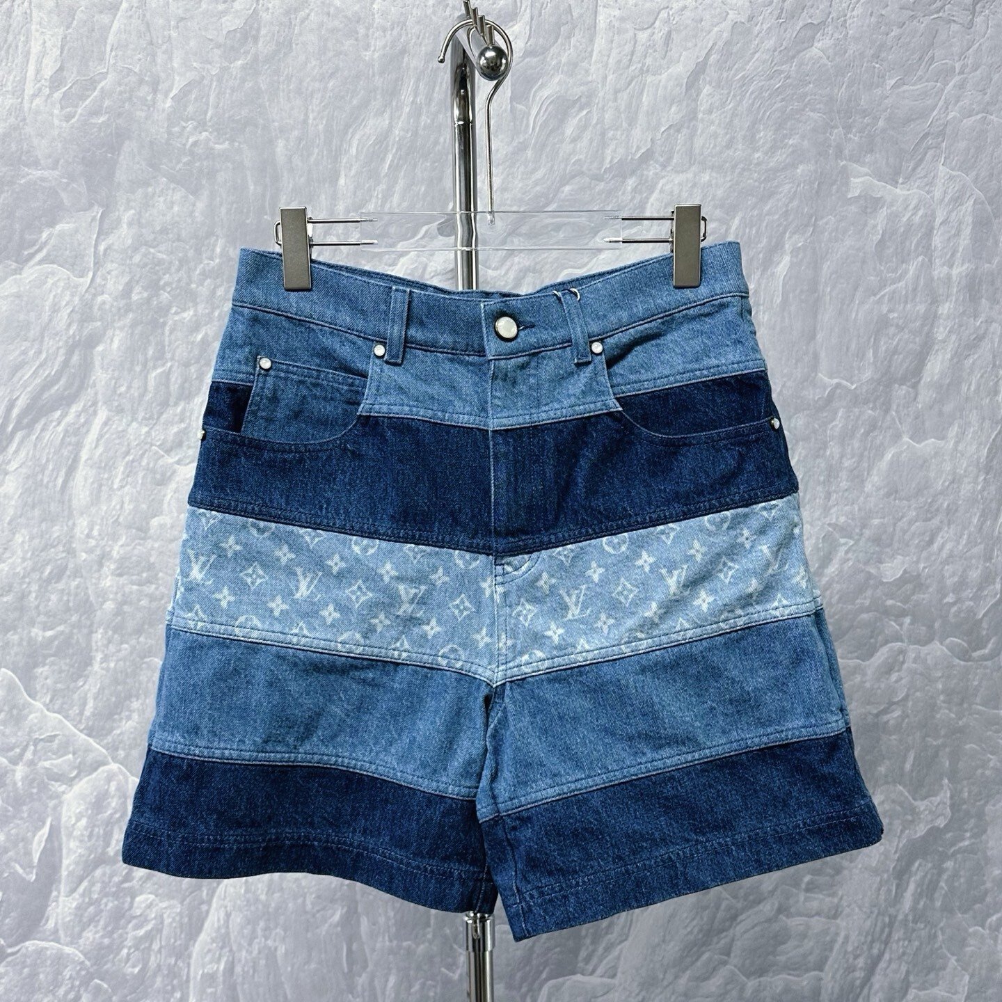 Louis Vuitton FW24 Patchwork Denim Shorts