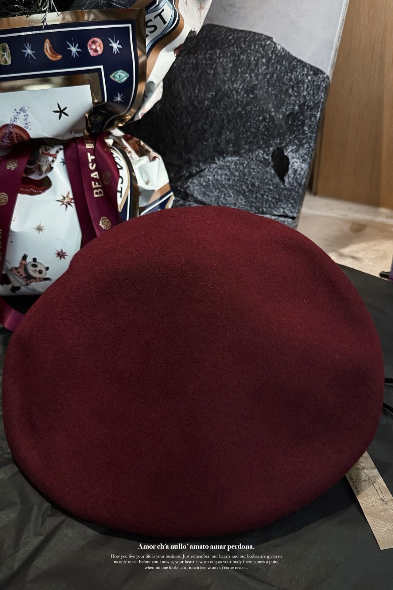 Yohji Yamamoto 20AW Wool Beret — label