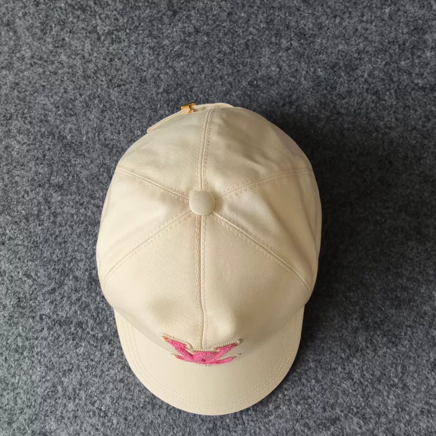Louis Vuitton Pink Embroidered LV Baseball Cap — front