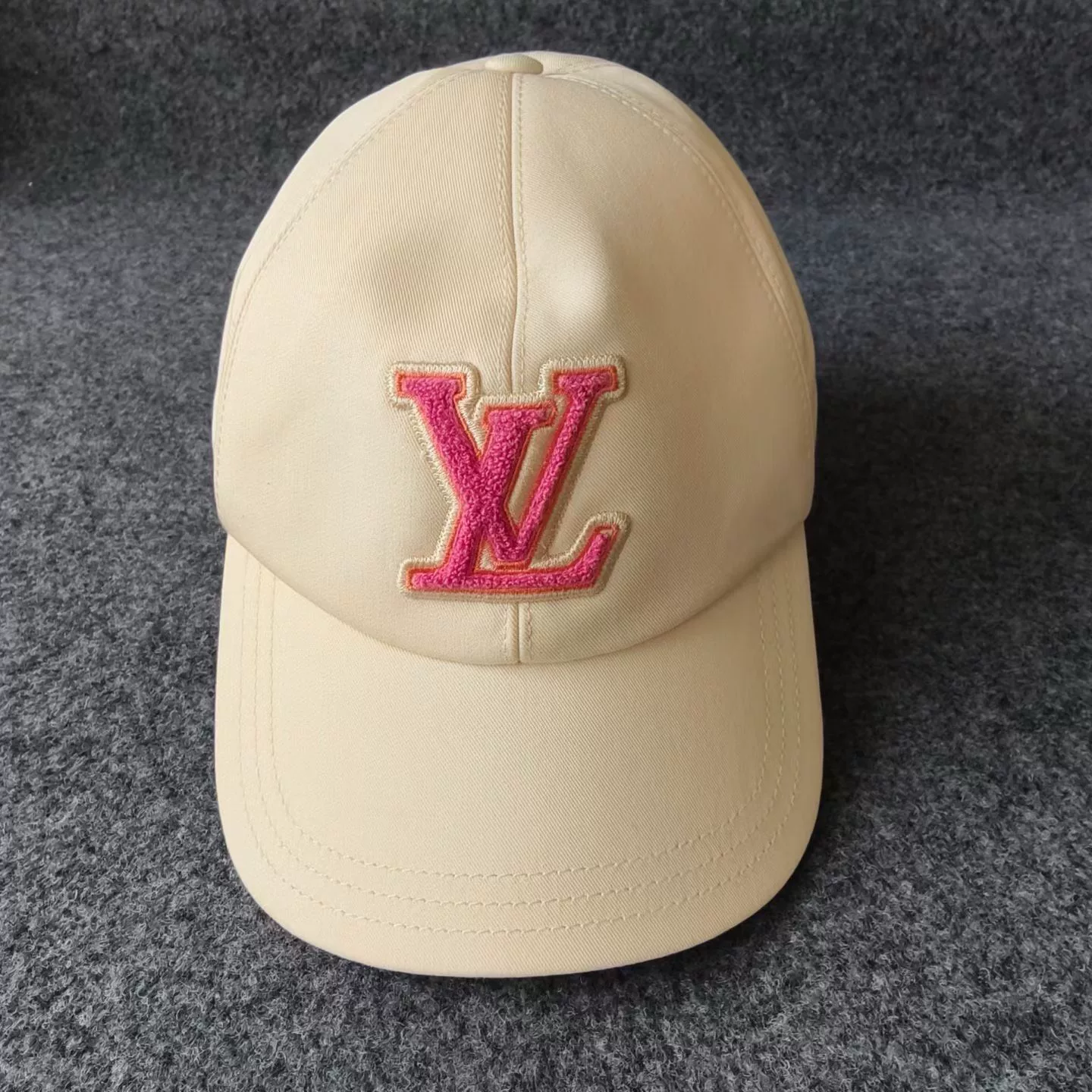 Louis Vuitton Pink Embroidered LV Baseball Cap