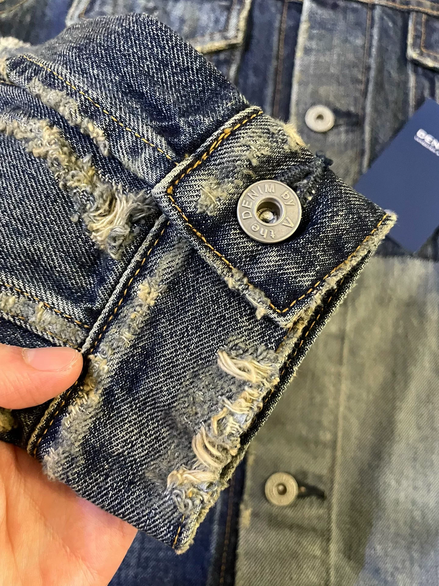 Vanquish Fragment Distressed Lightning Denim Jacket — back