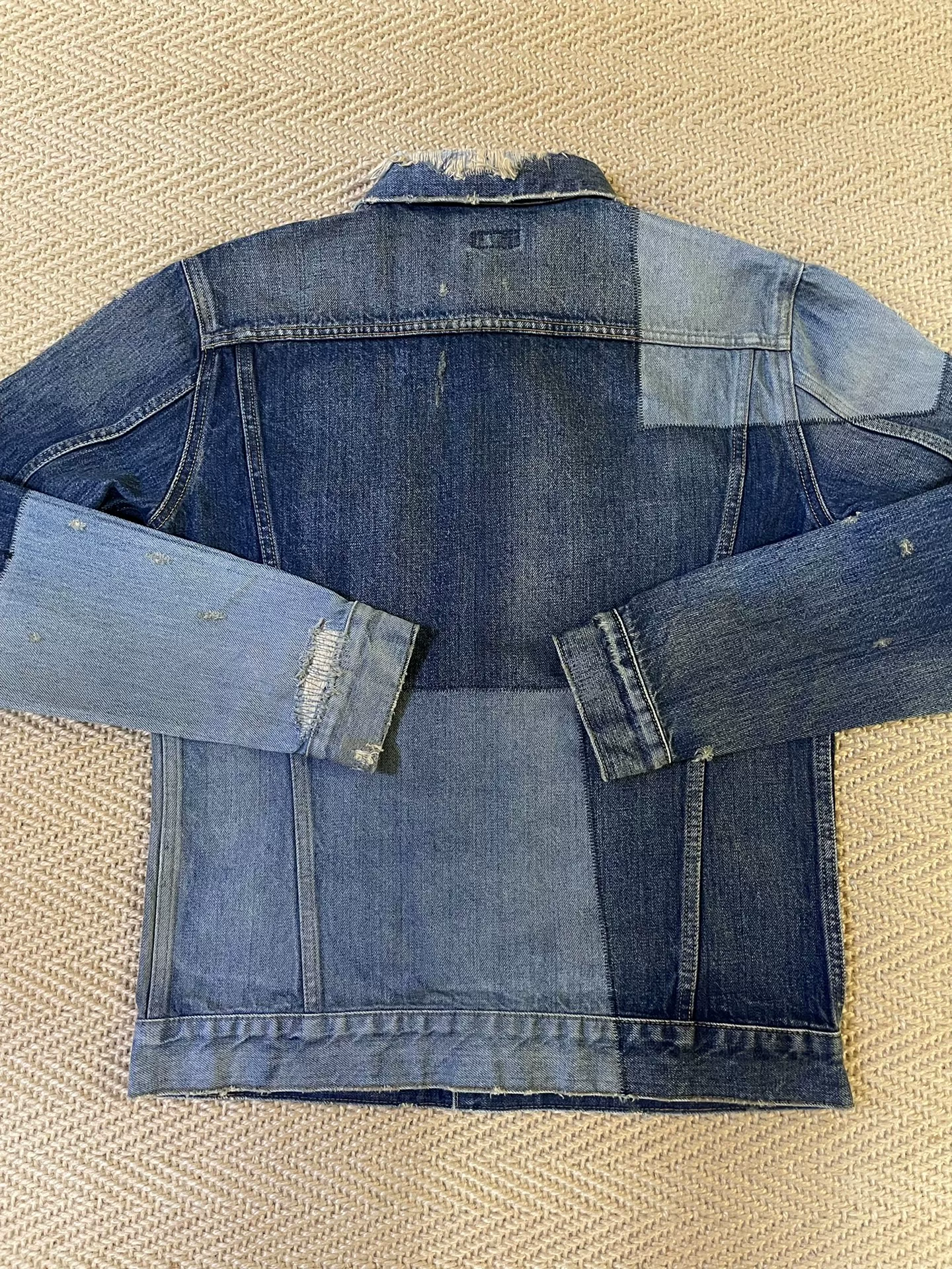 Vanquish Fragment Distressed Lightning Denim Jacket — front