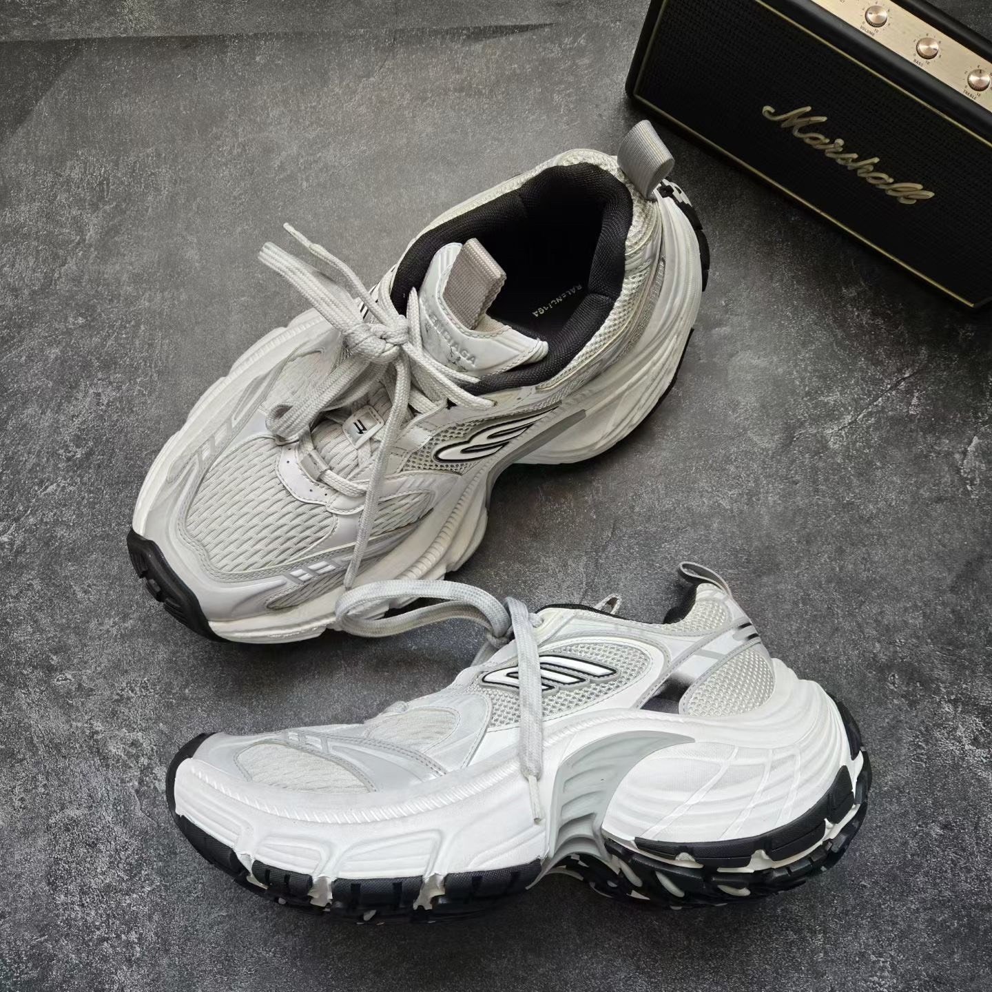 Balenciaga 10XL White Gray Sneakers — back