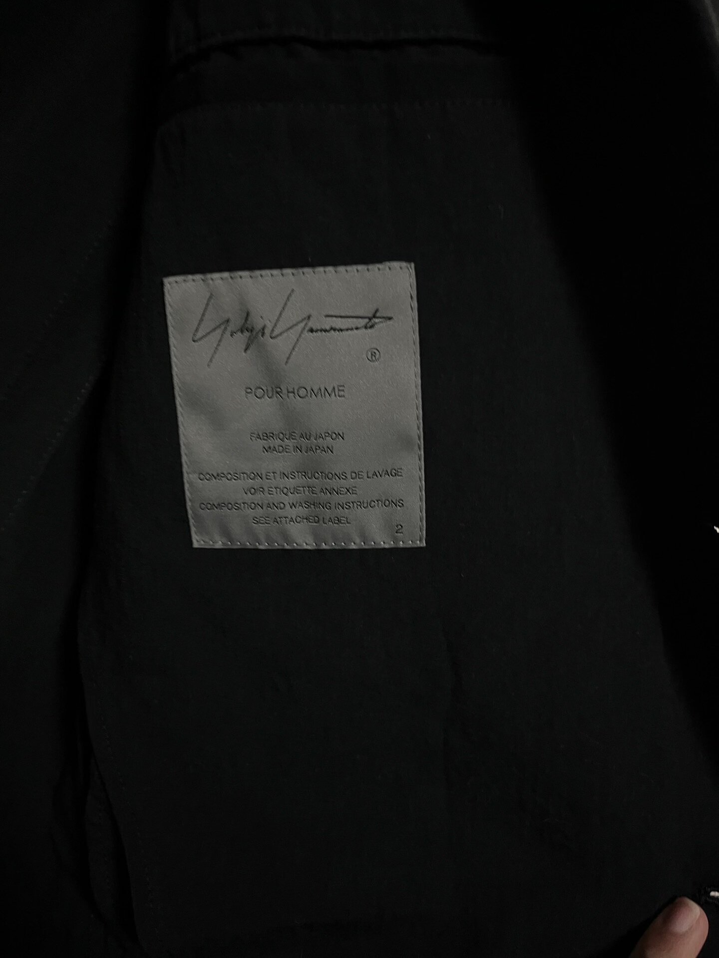 Yohji Yamamoto Asymmetrical Blazer — detail