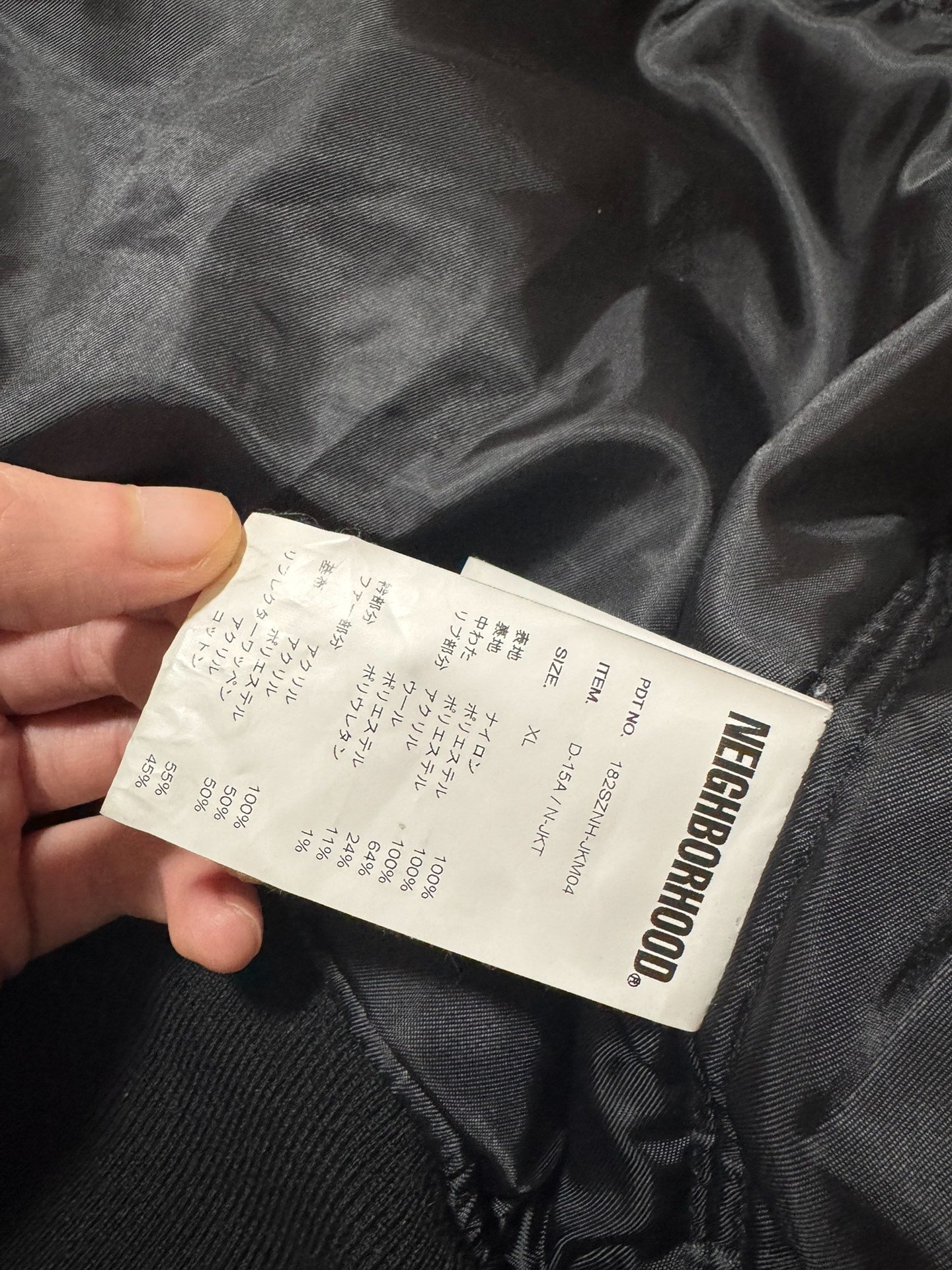 Neighborhood 18AW Fur Collar Bomber Jacket — back