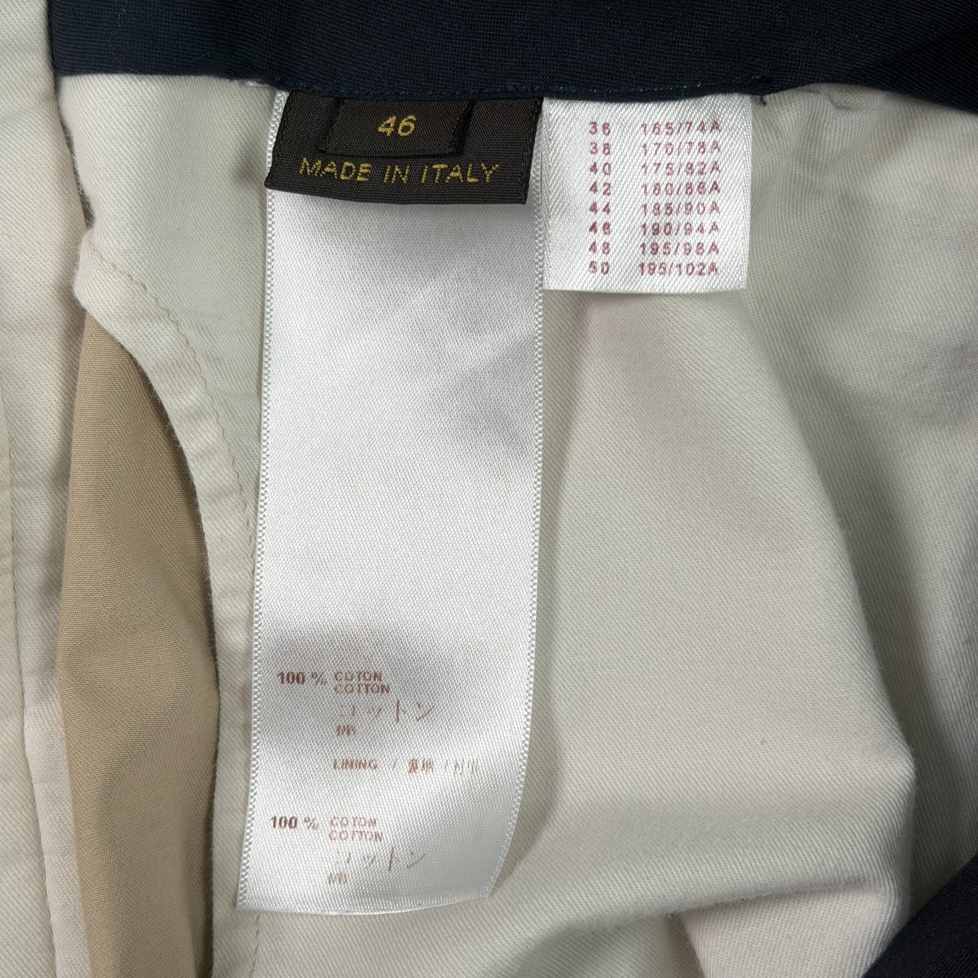 Louis Vuitton Khaki Suit Shorts — label