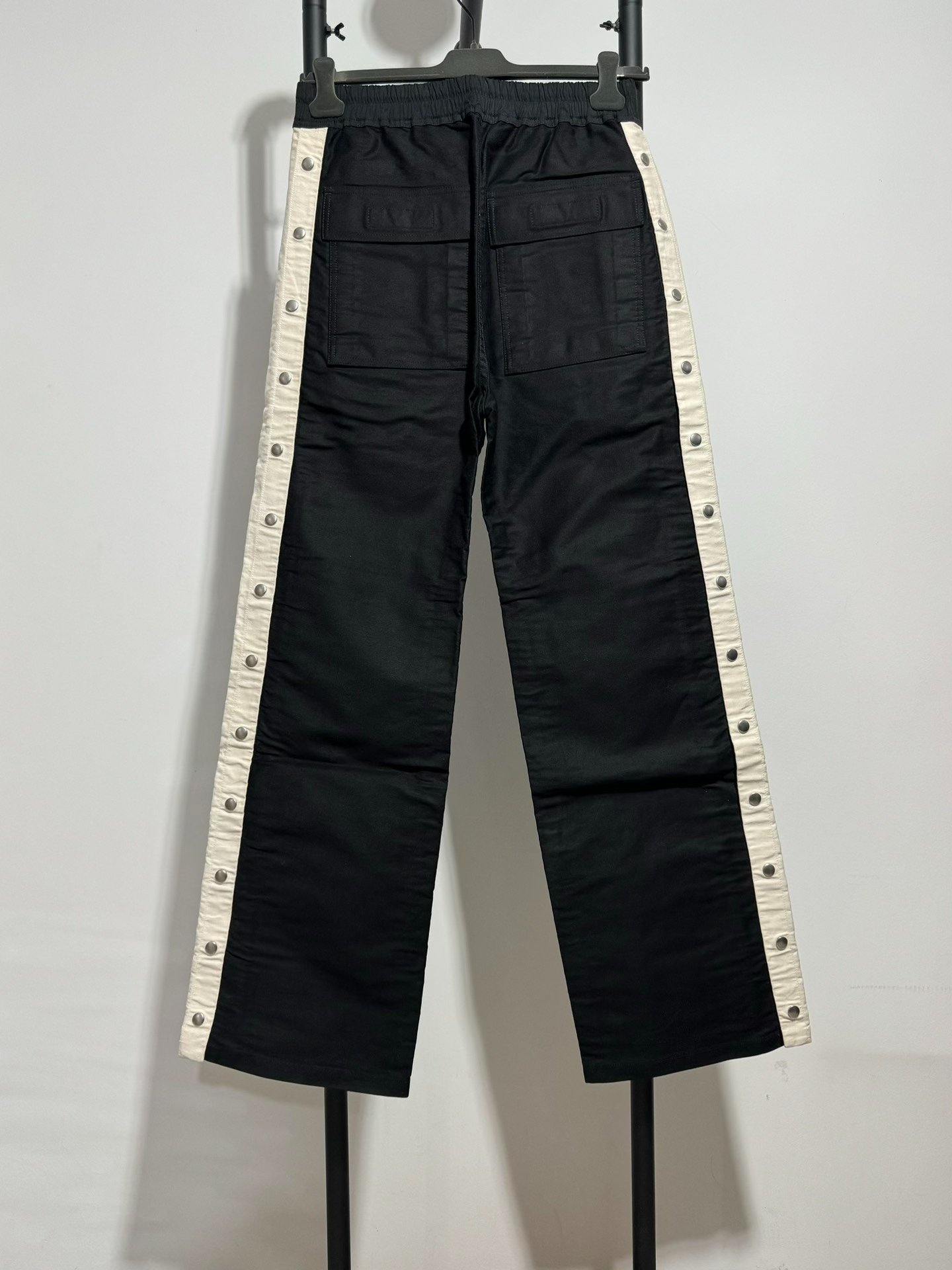 Rick Owens Black Straight-Leg Button Trousers — front