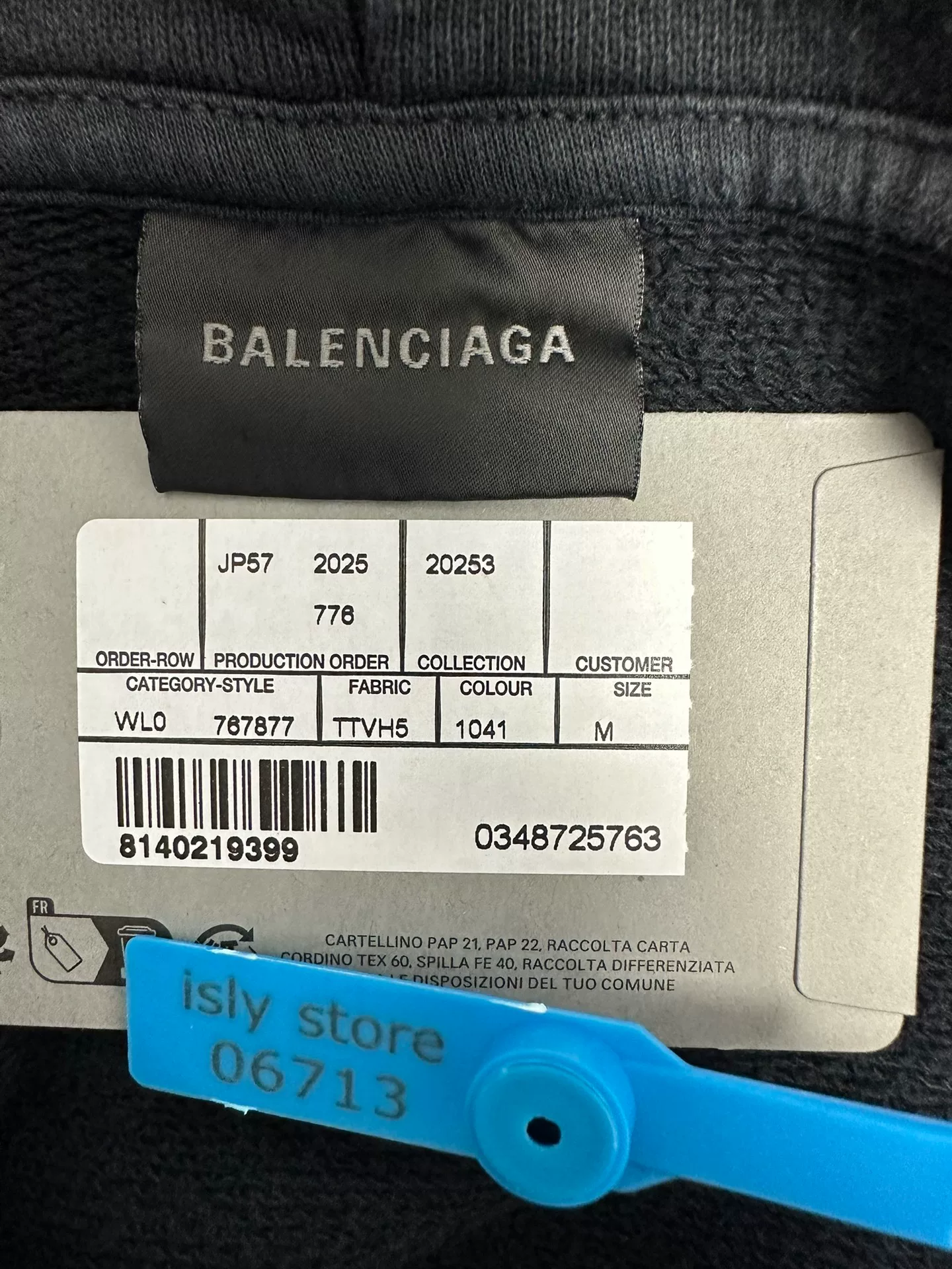 Balenciaga Black Multicolored Crest Print Hoodie — back